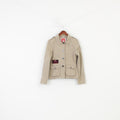 Yaya woman S Jacket Beige Bottoms Collar Jeans Department Pockets Cotton Top