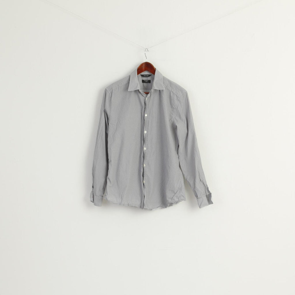 Paul Smith Men 15.5 39 M Casual Shirt Blue Cotton Printed Made in Italy Top