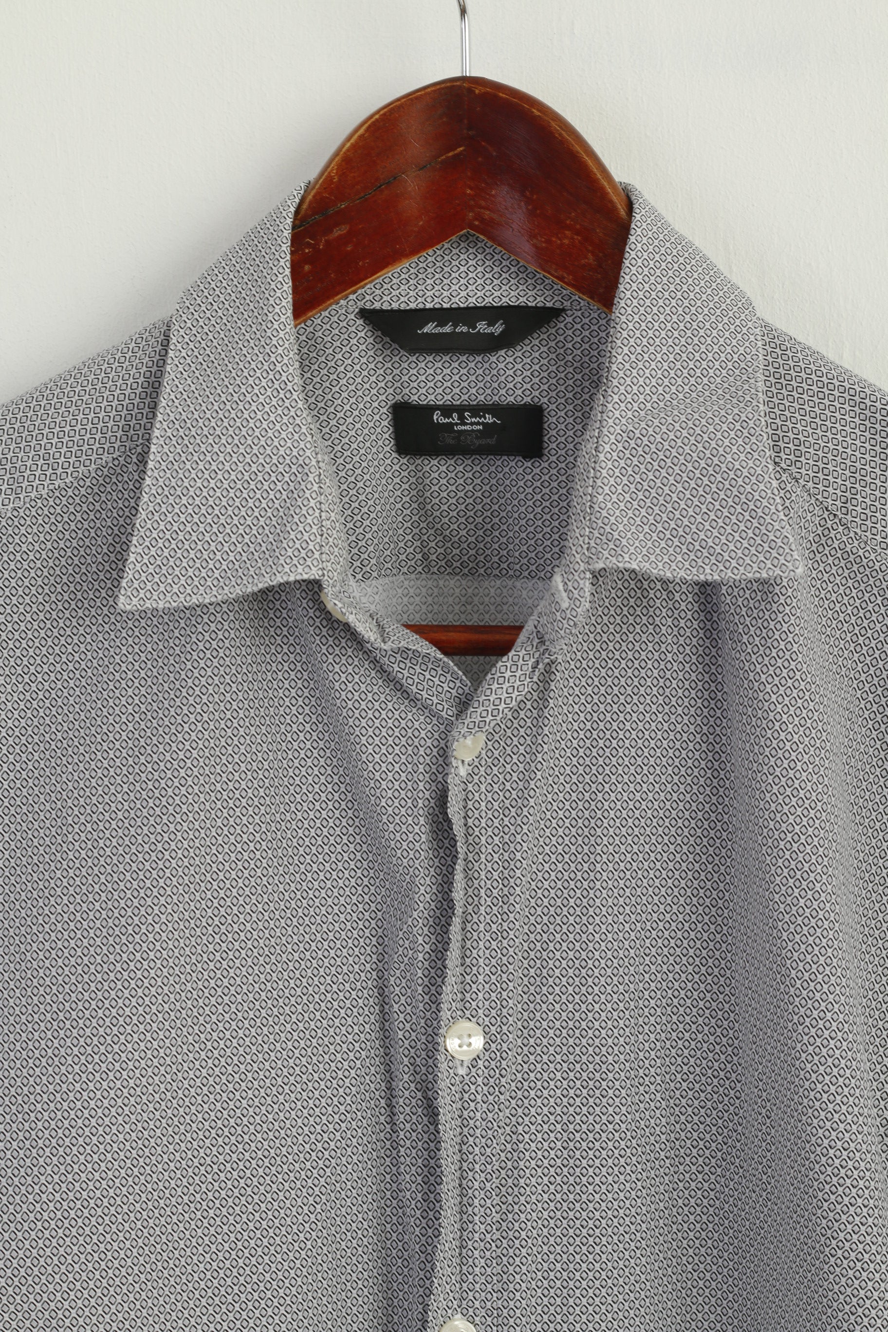 Paul Smith Men 15.5 39 M Casual Shirt Blue Cotton Printed Made in Italy Top