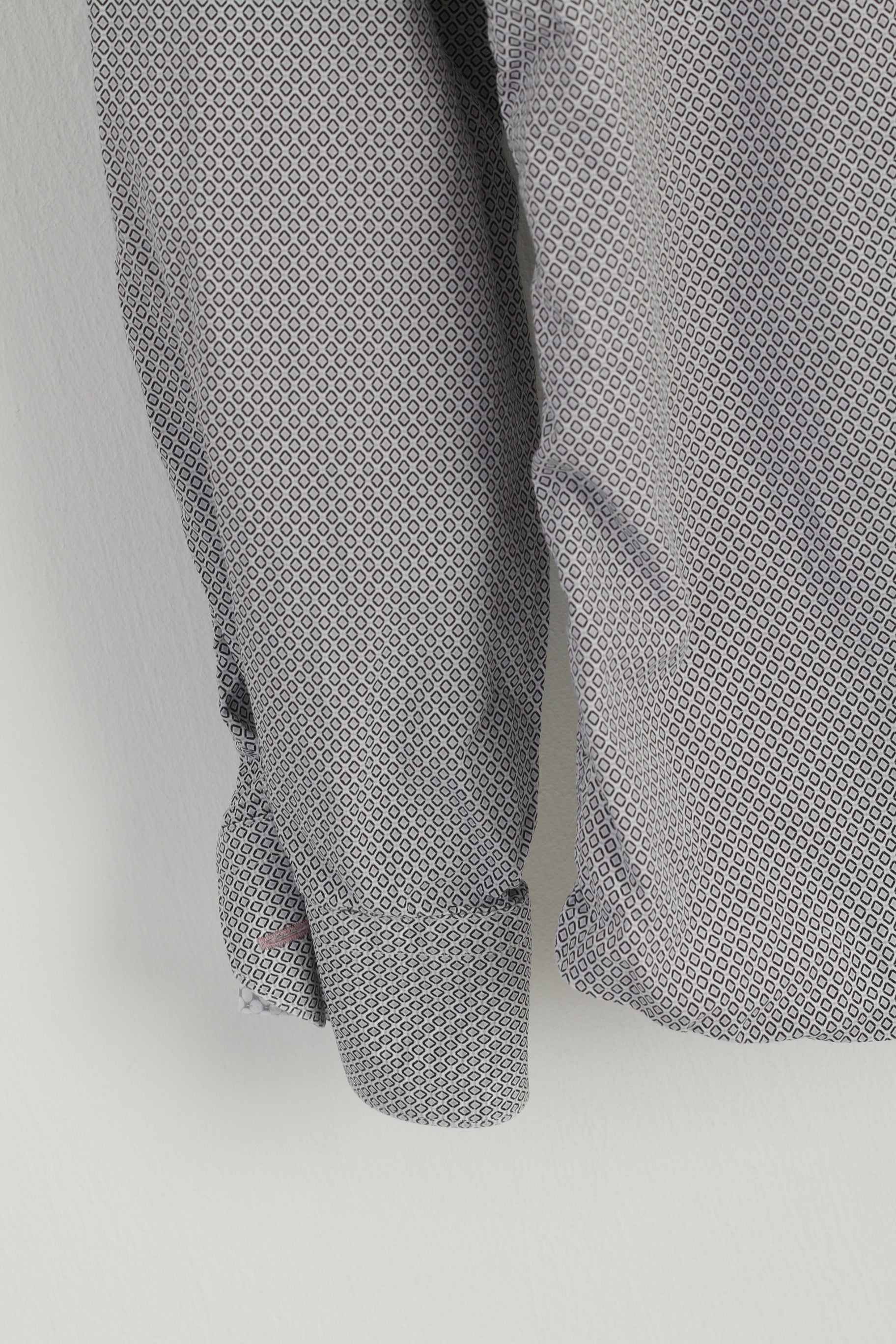 Paul Smith Men 15.5 39 M Casual Shirt Blue Cotton Printed Made in Italy Top