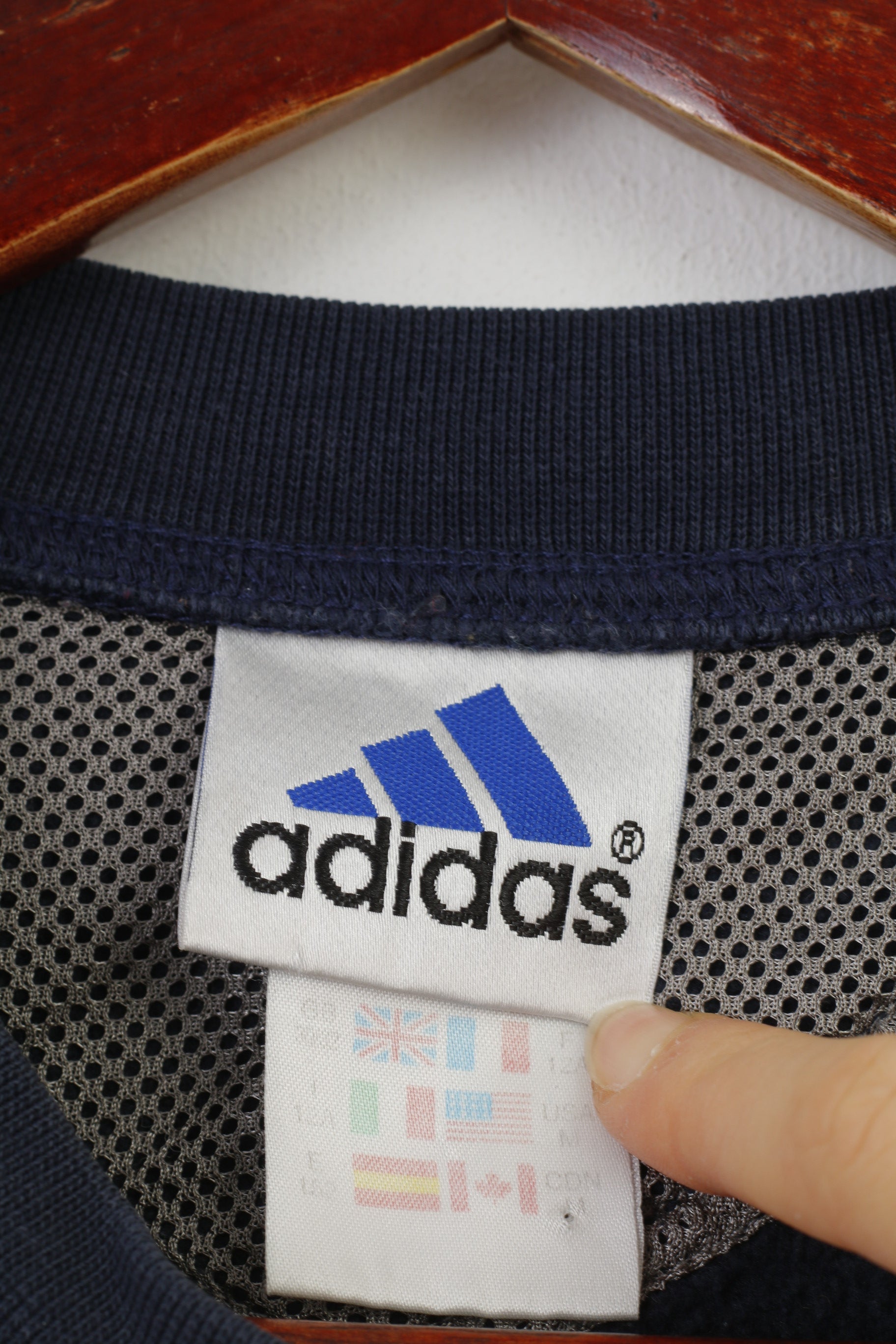 Adidas Sweat-shirt en coton pour garçon 12 ans Bleu marine Vintage Sport Training