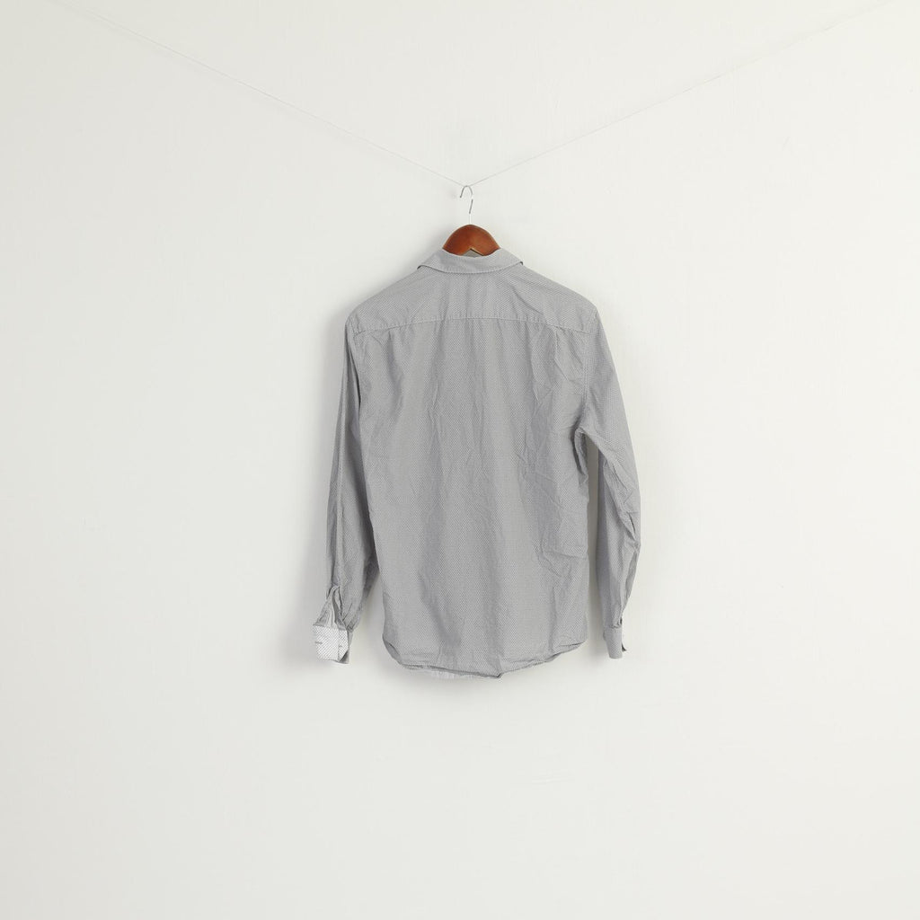 Paul Smith Men 15.5 39 M Casual Shirt Blue Cotton Printed Made in Italy Top