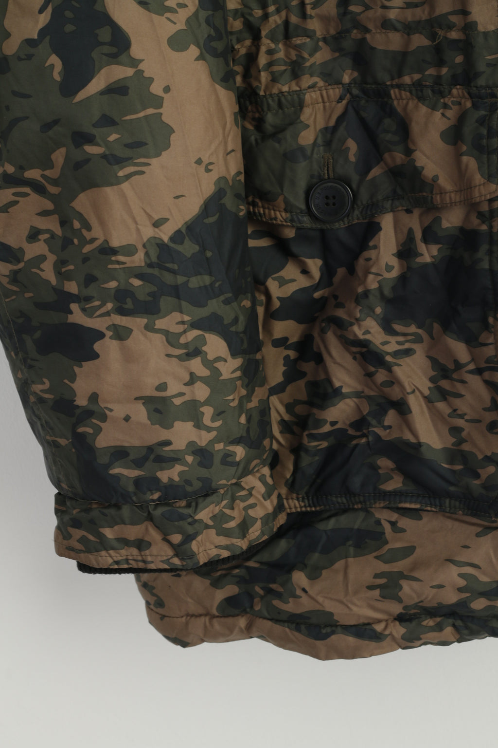 U.S. POLO ASSN. Men XL Jacket Green Camouflage Padded Hood Outdoor Parka