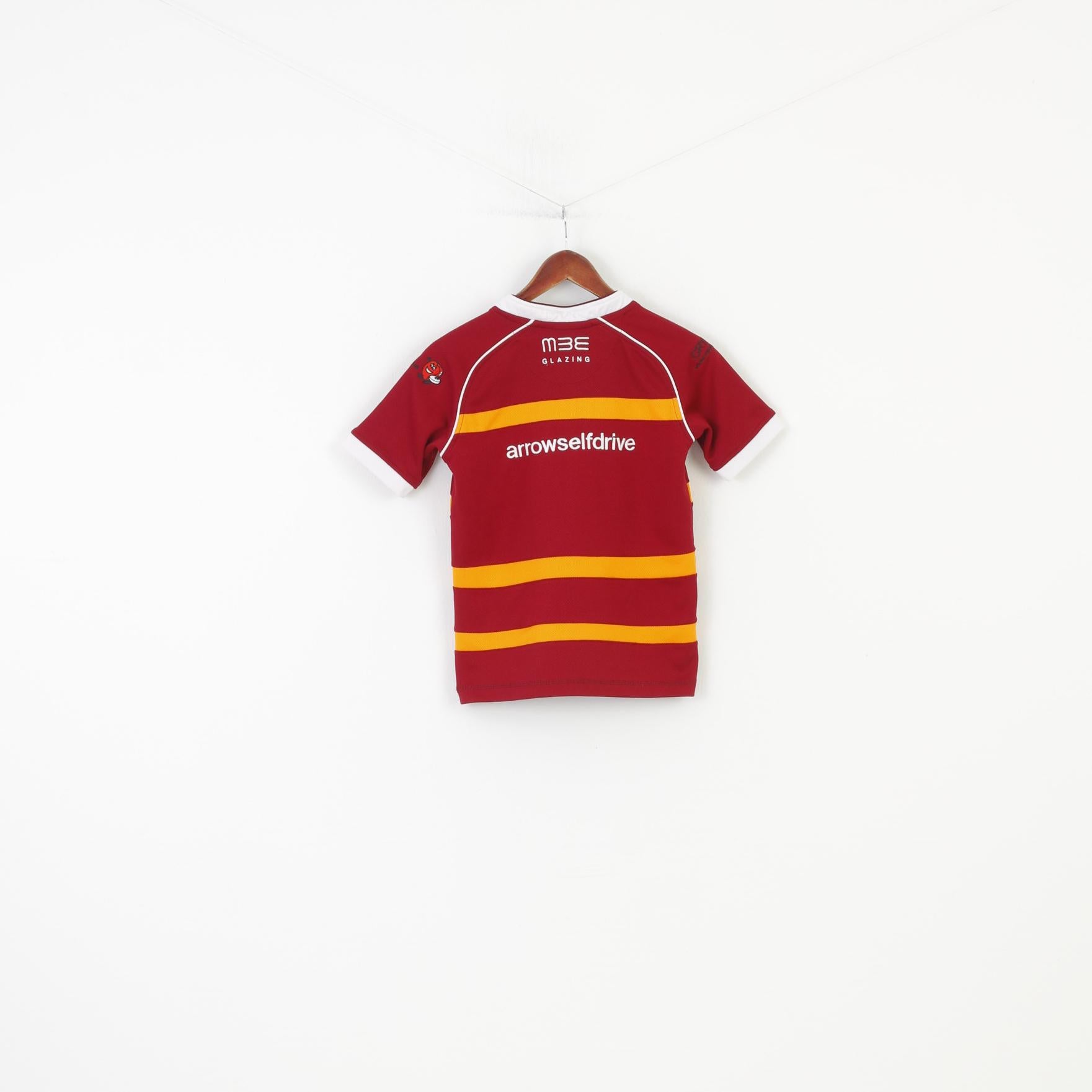 Kooga Garçons MDB 10 Âge Chemise Sport Polyester Bordeaux Manches Courtes Université de Huddersfield Rugby Giants Jersey Haut