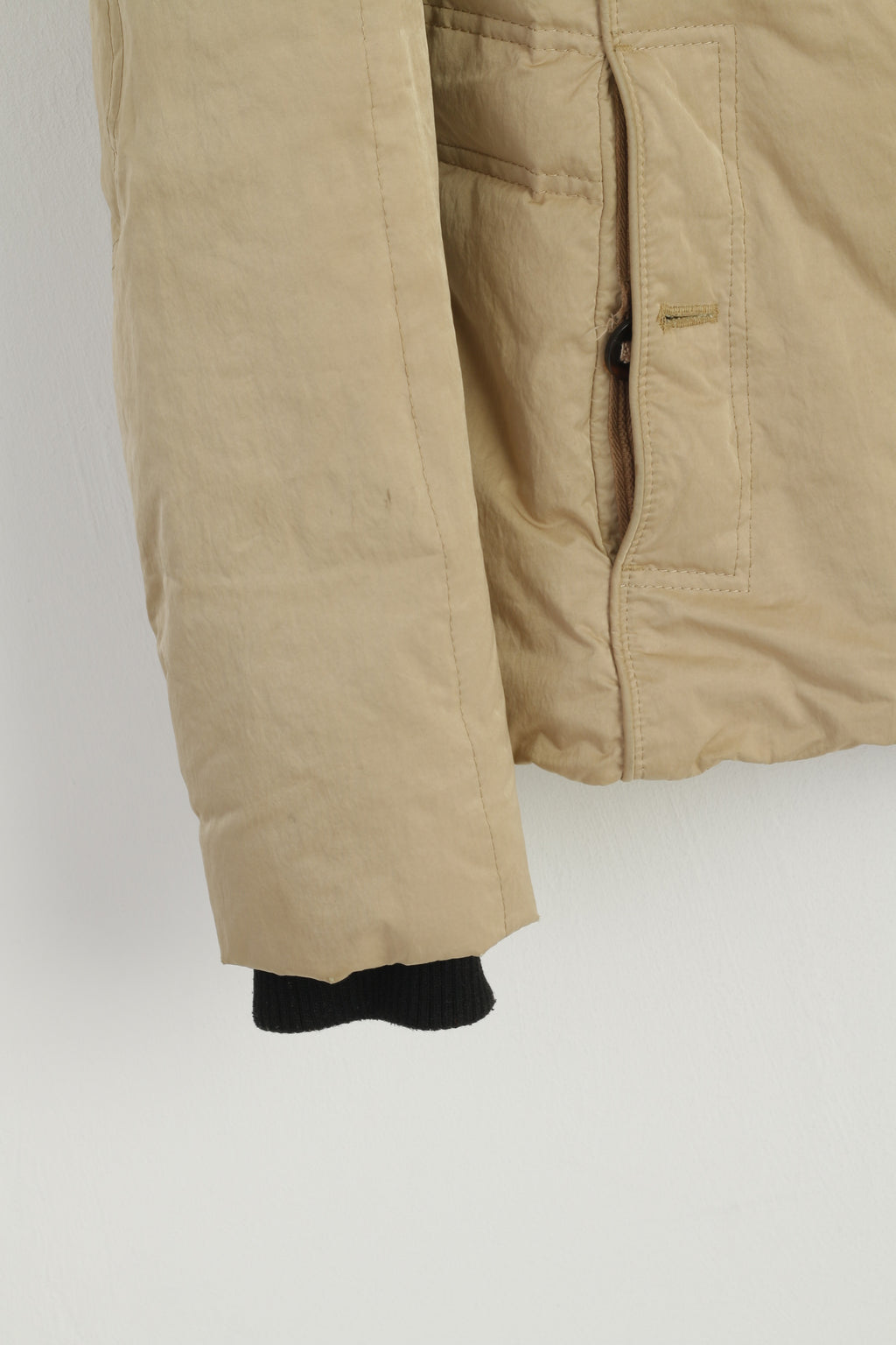 Hugo Boss Women 8 36 S Jacket Gold Shiny Real Down Padded Zip Up Casual Top