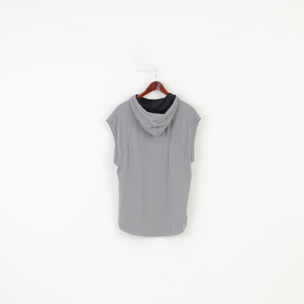 H&amp;M Homme M Sans Manches Gris Training Hood NYC Viscose Sport Top