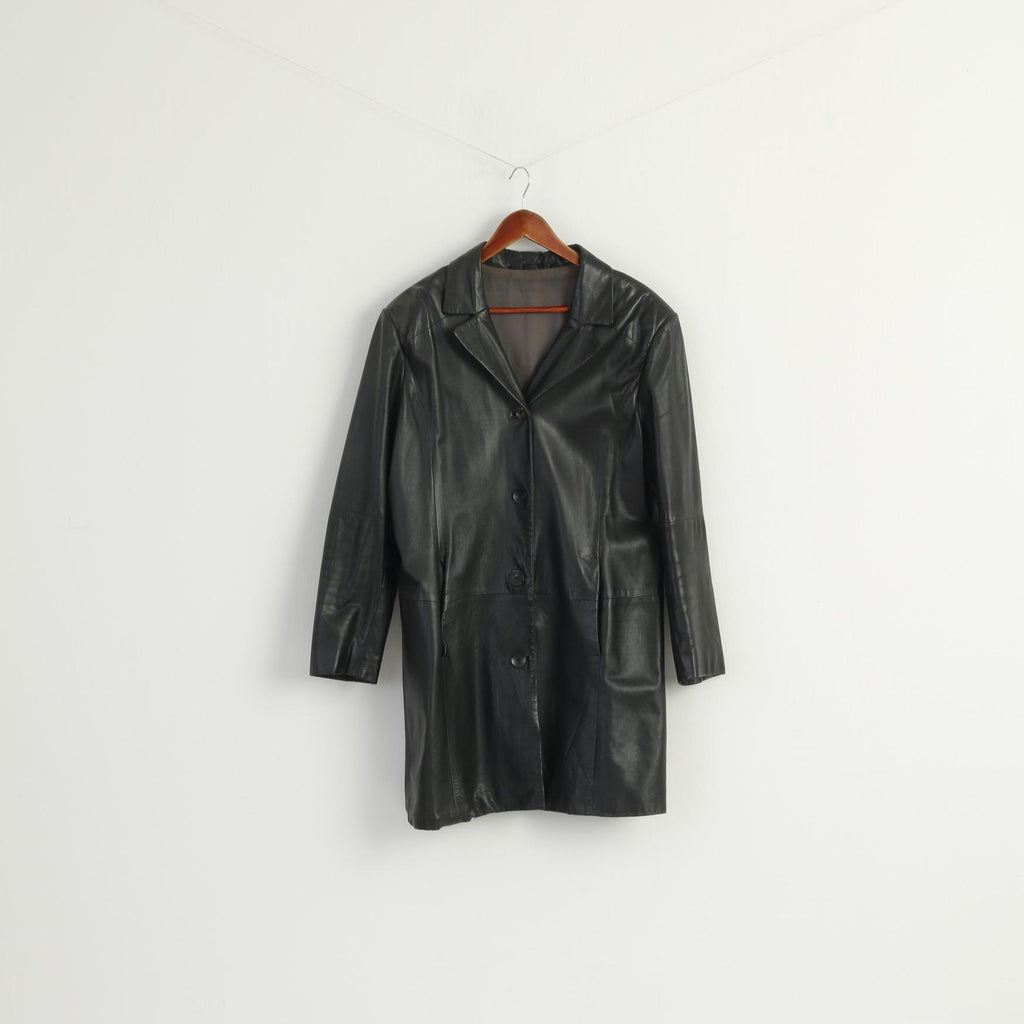 E.B. Company Women 18 44 L Jacket Black Soft leather Single Breasted Classic Vintage Top