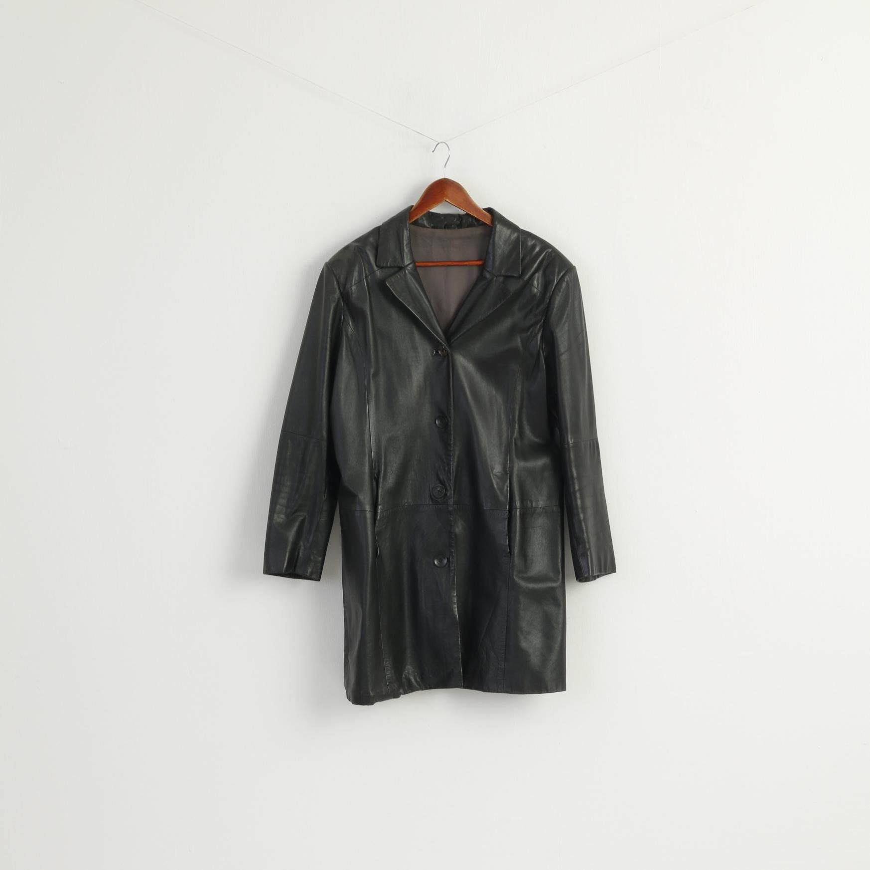 E.B. Company Women 18 44 L Jacket Black Soft leather Single Breasted Classic Vintage Top