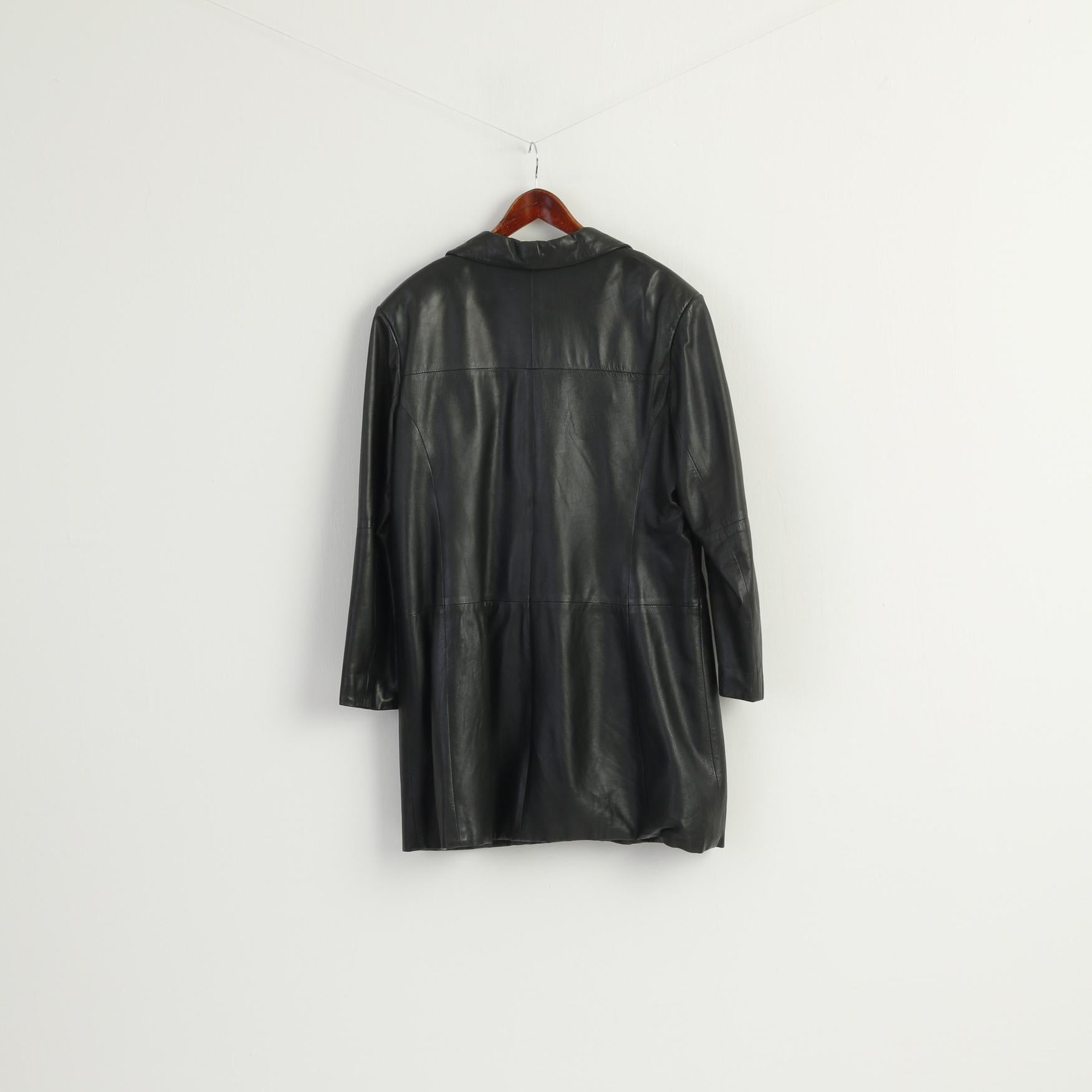 E.B. Company Women 18 44 L Jacket Black Soft leather Single Breasted Classic Vintage Top