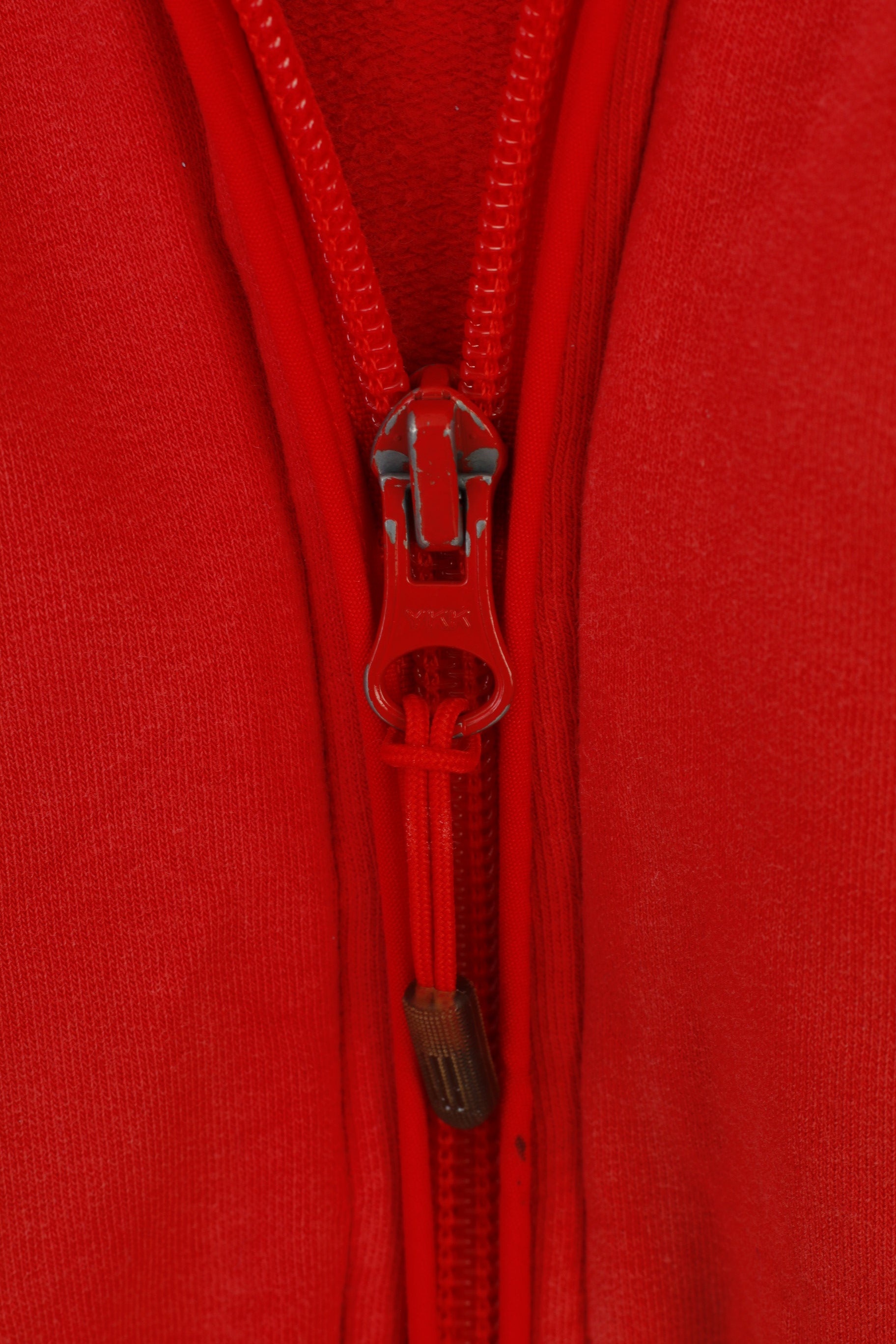 Adidas Woman M Sweatshirt Hood Full Zipper Rouge Coton vintage Sport Top