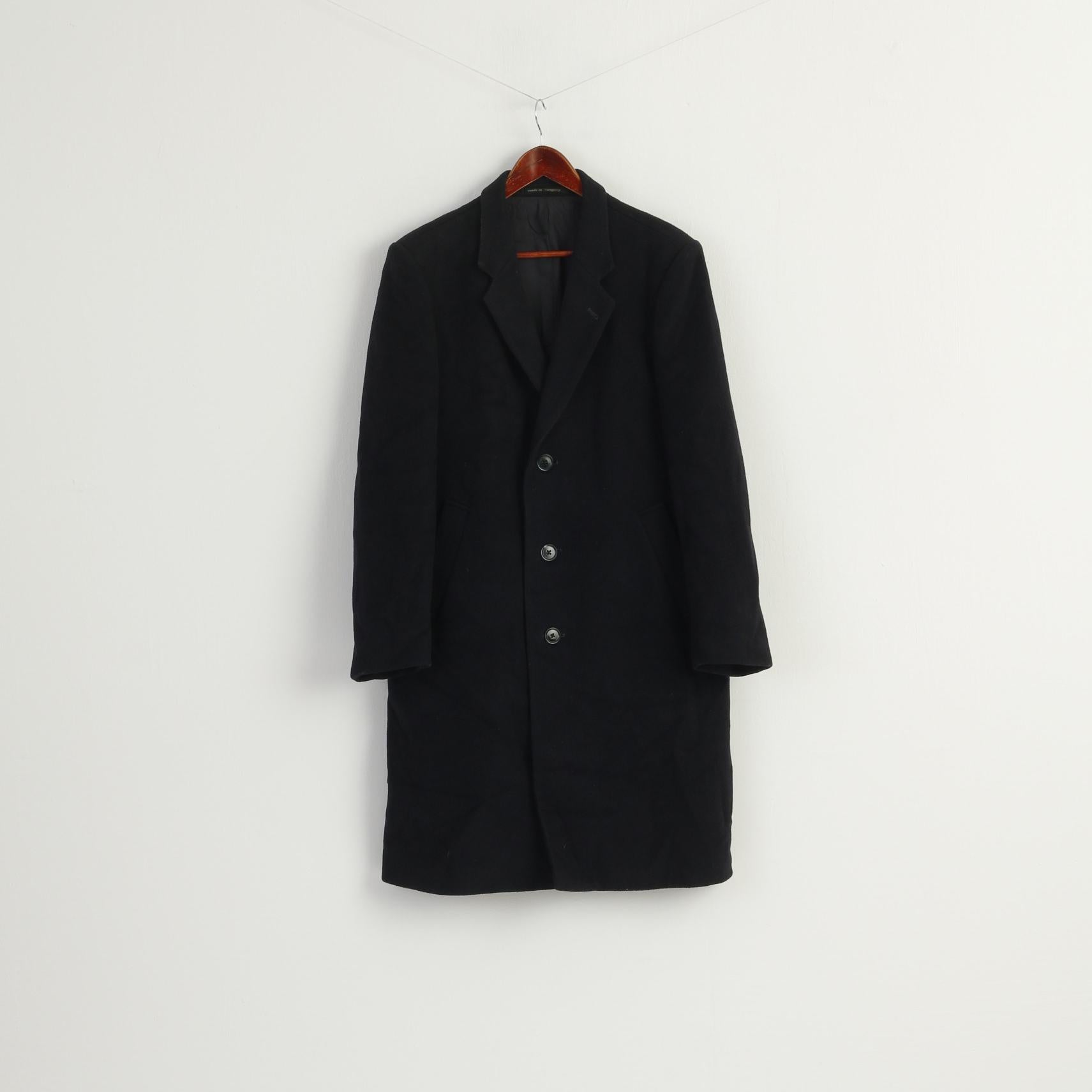 Burton Men M Coat Black Wool Cashmere Blend Vintage Made in Hungary Classic Top