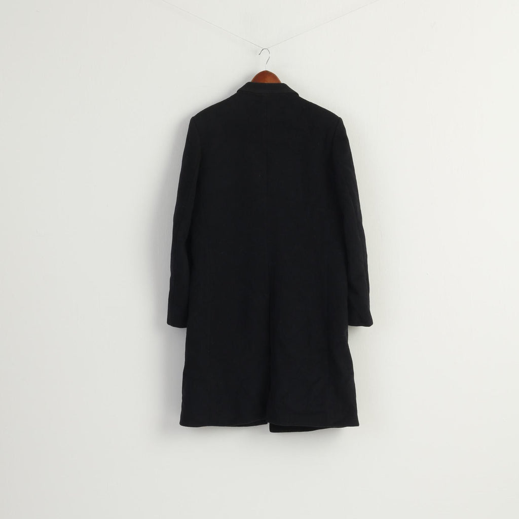 Burton Men M Coat Black Wool Cashmere Blend Vintage Made in Hungary Classic Top