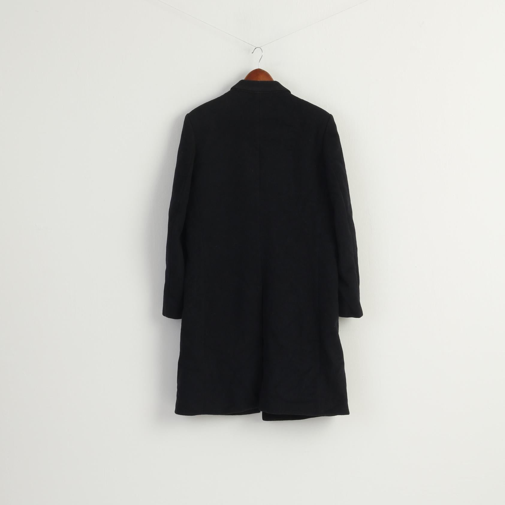 Burton Men M Coat Black Wool Cashmere Blend Vintage Made in Hungary Classic Top