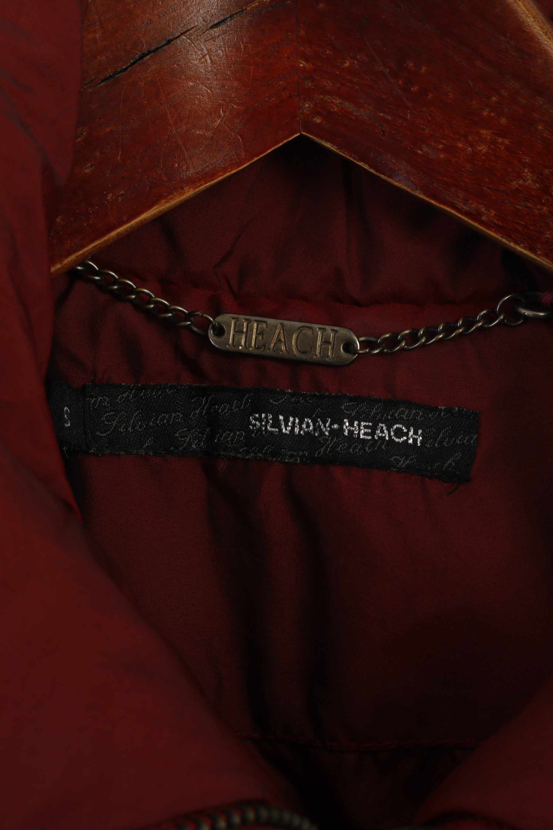 Silvian Heach Women S Jacket Burgundy Nylon Shiny Zip Up Cropped Top