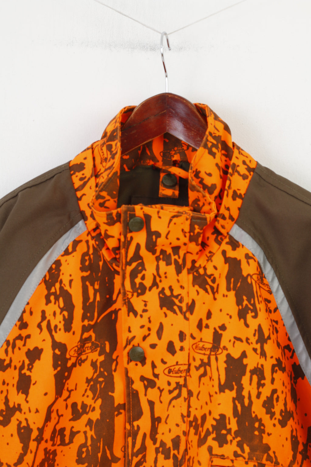 Hubertus Hunting Men 6XL Jacket Orange Waterproof Full Zipper Outwear Pockets Working Clothes Top