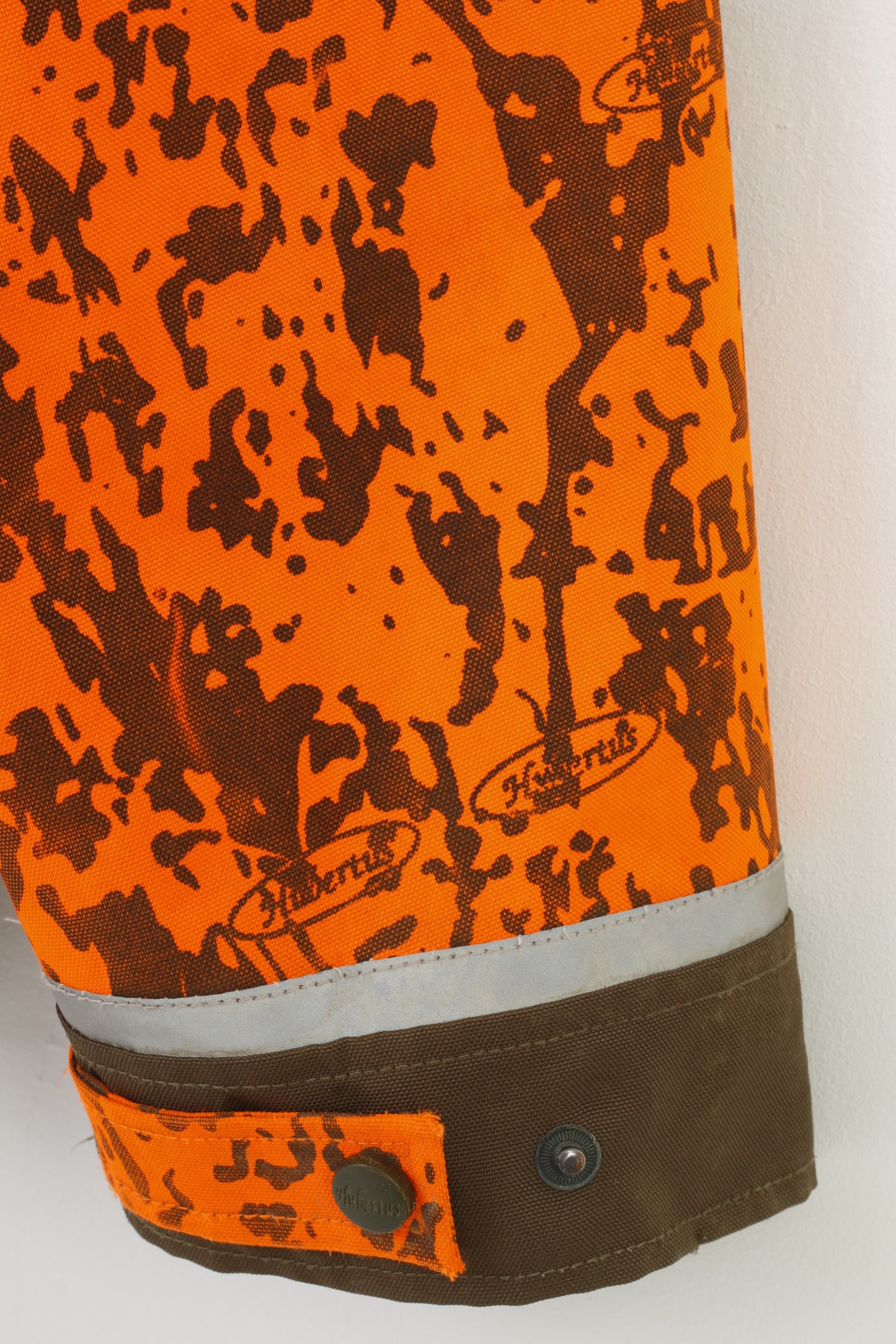 Hubertus Hunting Men 6XL Jacket Orange Waterproof Full Zipper Outwear Pockets Working Clothes Top