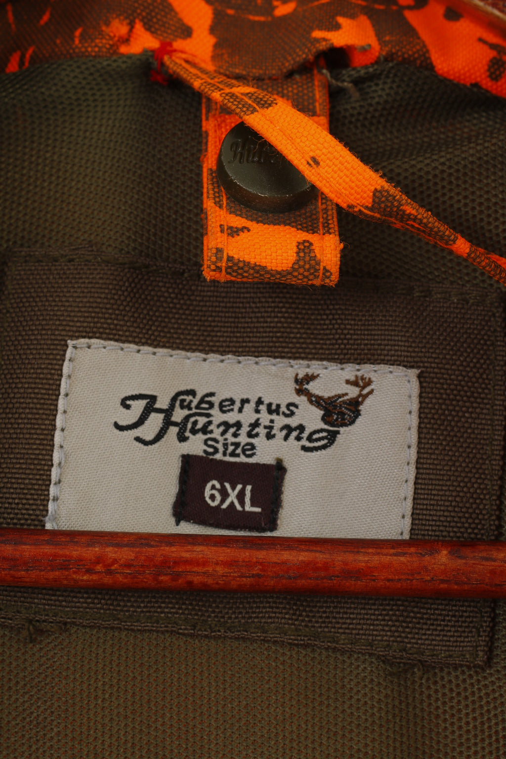 Hubertus Hunting Men 6XL Jacket Orange Waterproof Full Zipper Outwear Pockets Working Clothes Top