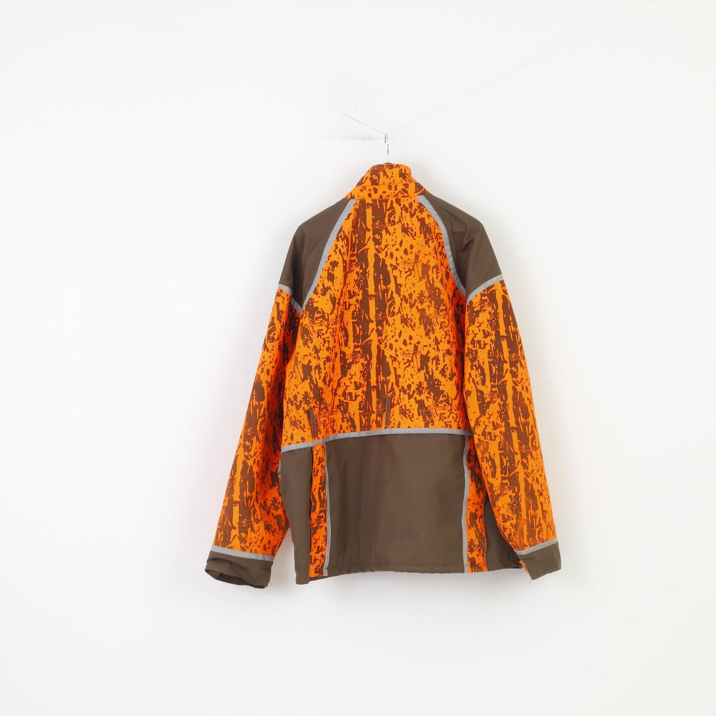 Hubertus Hunting Men 6XL Jacket Orange Waterproof Full Zipper Outwear Pockets Working Clothes Top