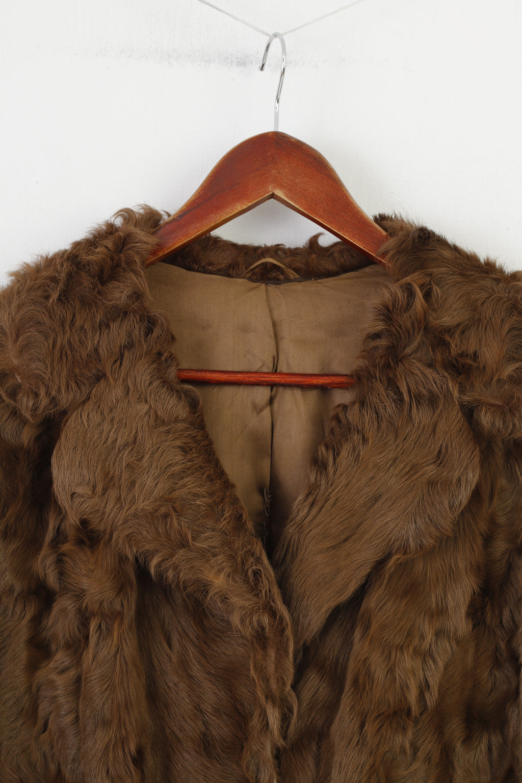 Echt Pelz Woman M Real Fur Jacket Brown Shiny Silky Pockets Vintage Top