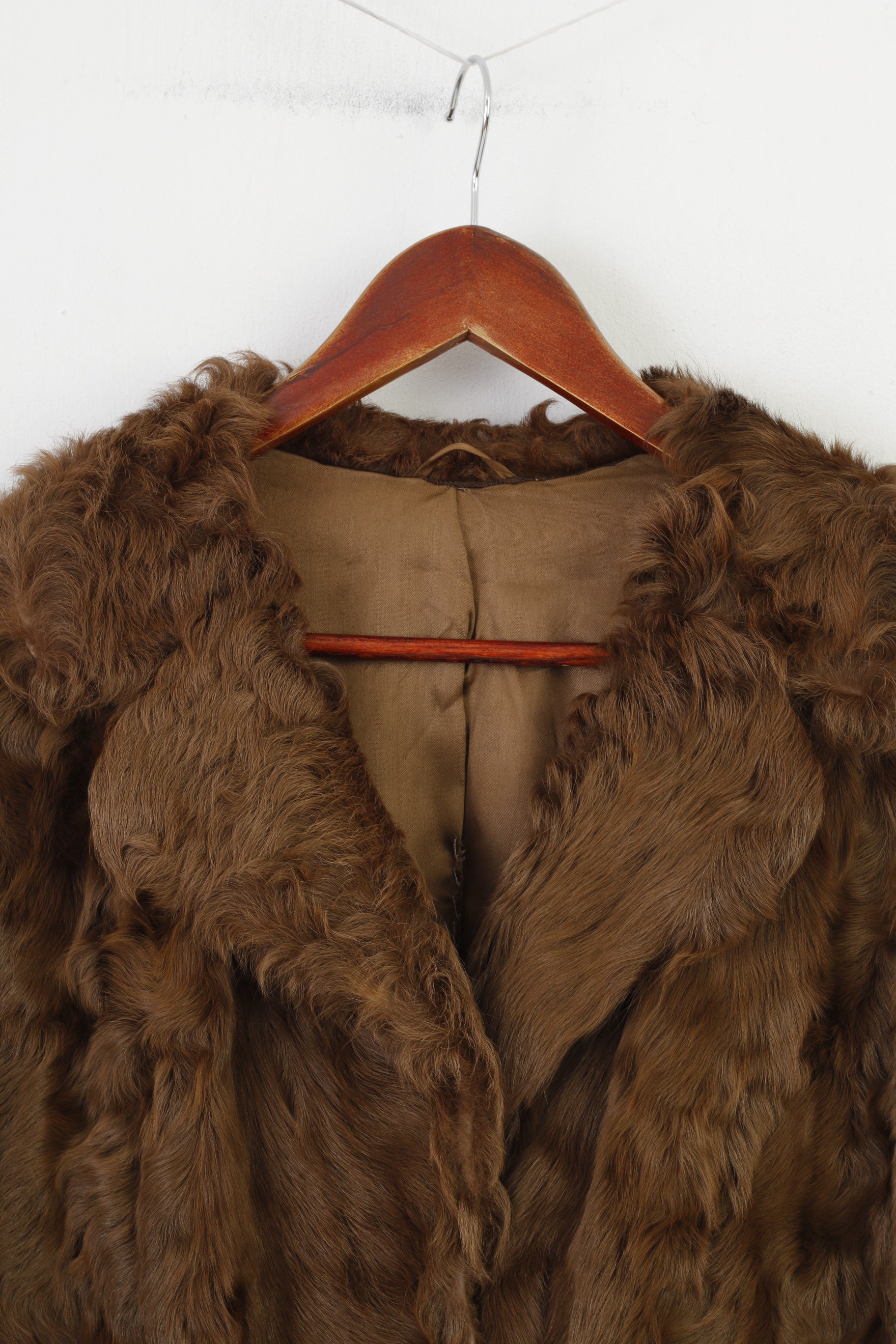 Echt Pelz Woman M Real Fur Jacket Brown Shiny Silky Pockets Vintage Top