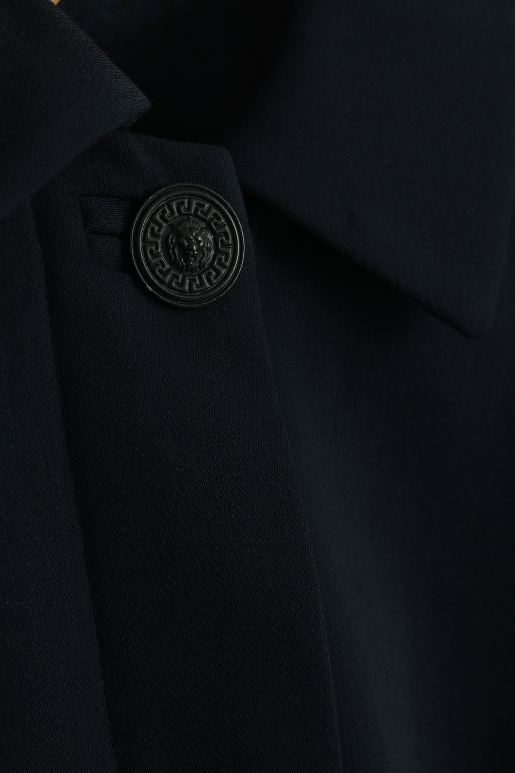 Versus Gianni Versace Women 28 42 S Blazer Navy Vintage Wool Nylon Single Breasted Top