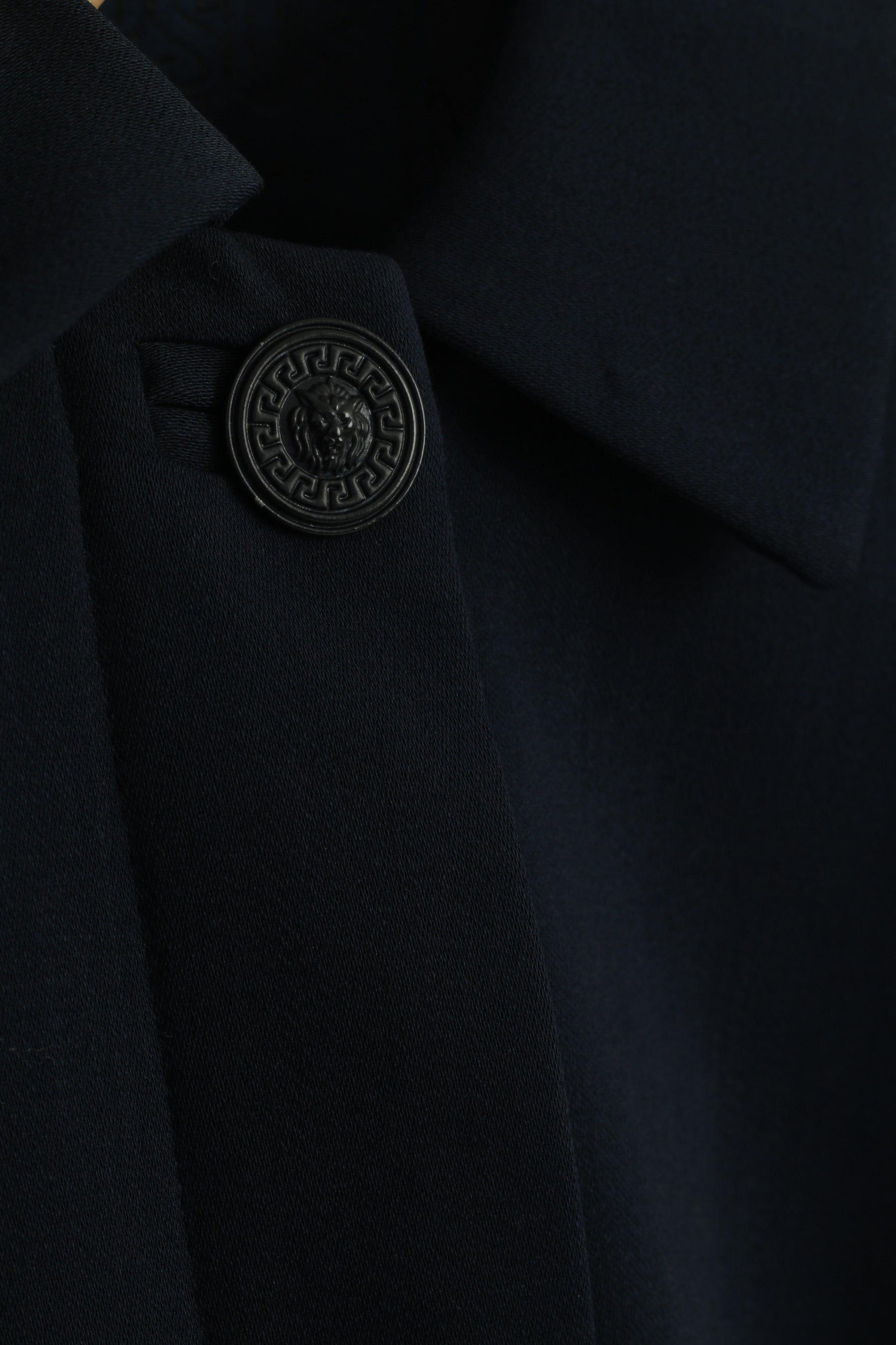 Versus Gianni Versace Women 28 42 S Blazer Navy Vintage Wool Nylon Single Breasted Top