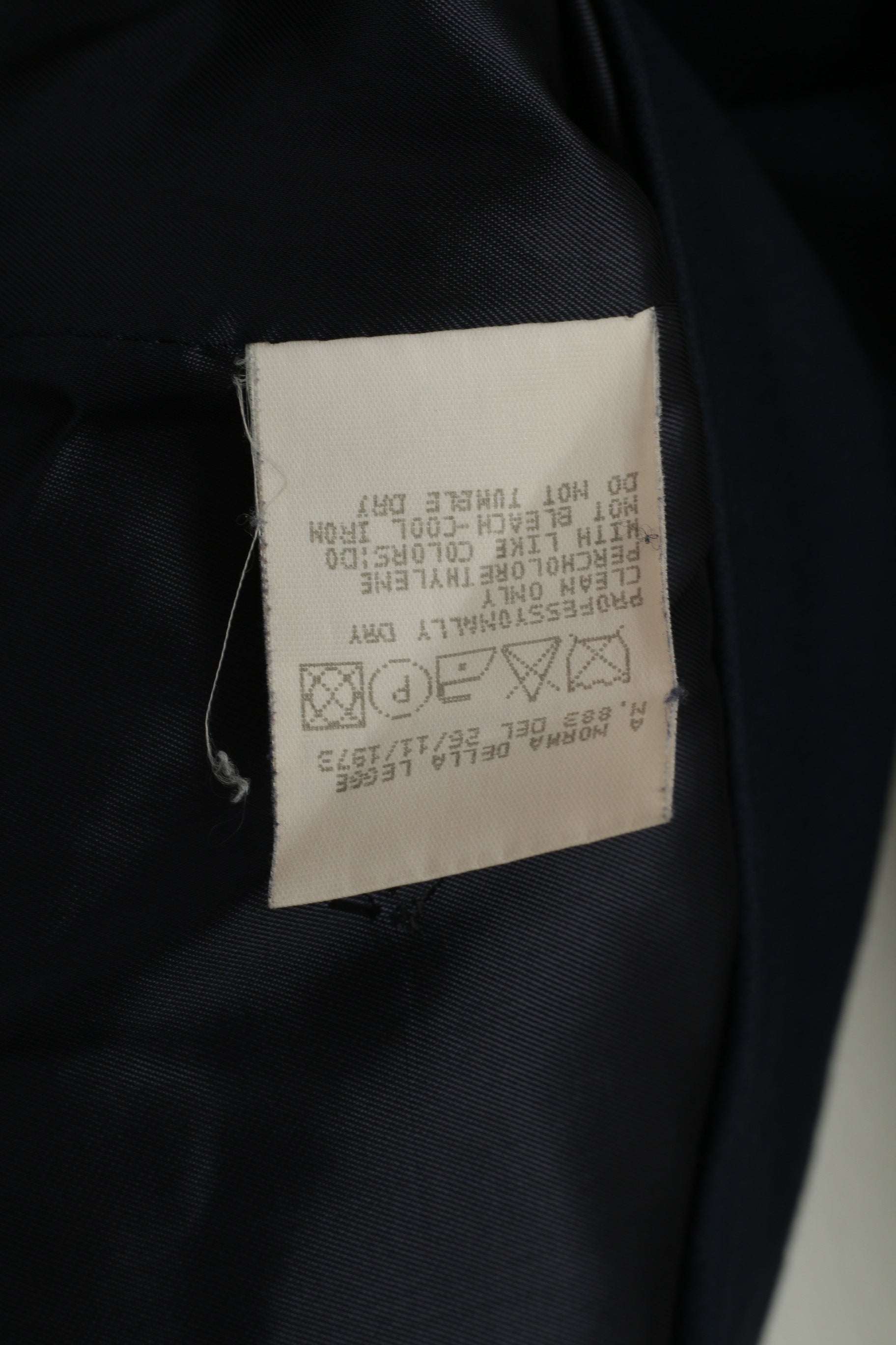 Versus Gianni Versace Women 28 42 S Blazer Navy Vintage Wool Nylon Single Breasted Top