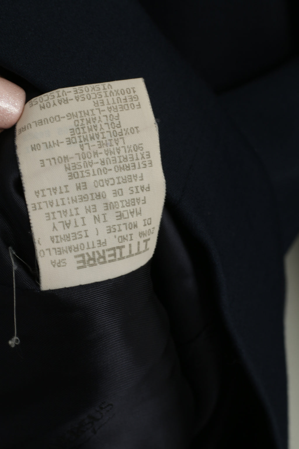 Versus Gianni Versace Women 28 42 S Blazer Navy Vintage Wool Nylon Single Breasted Top