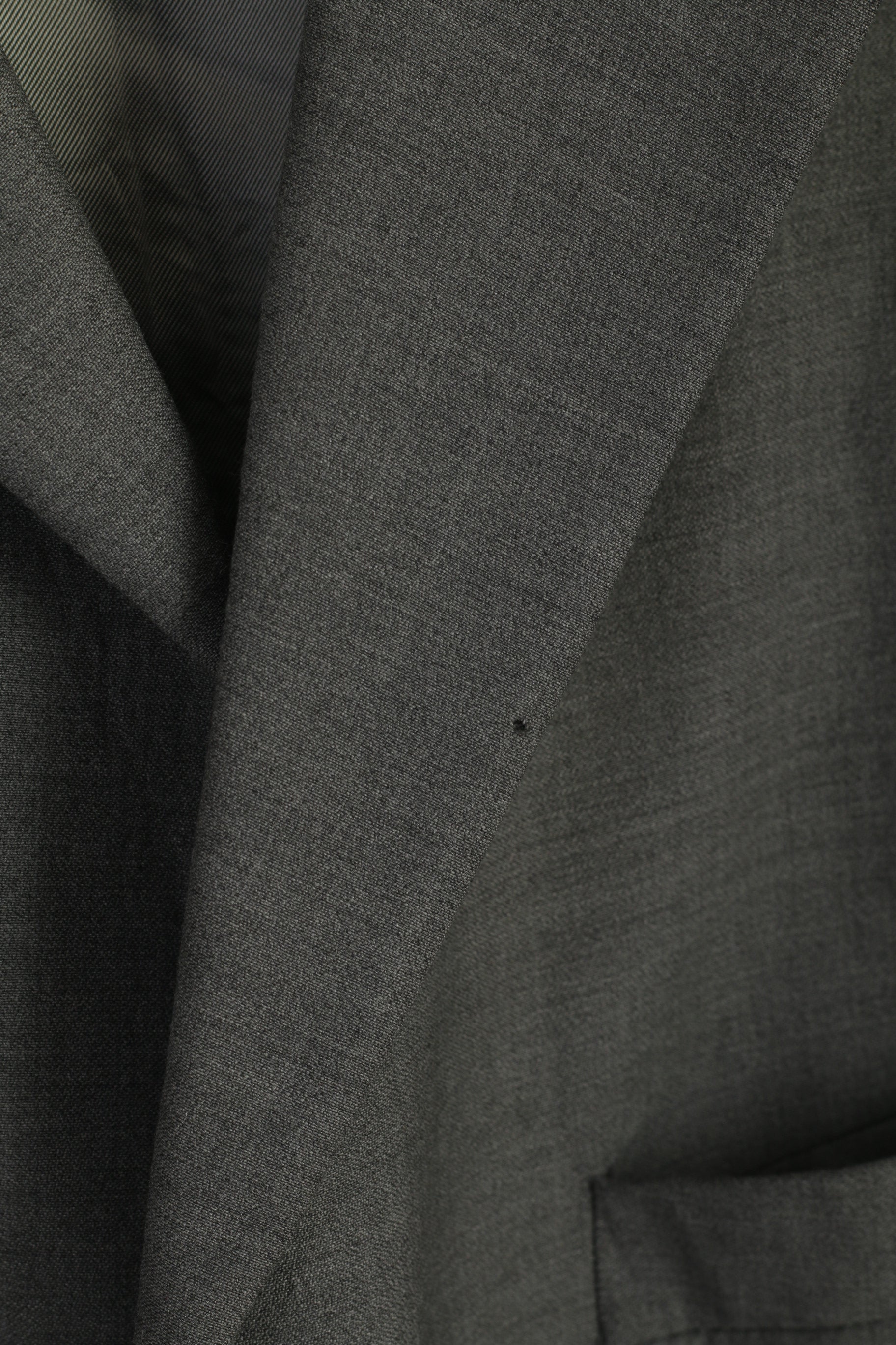 Pierre Cardin Men 44 Long Blazer Gray Shiny 100% Wool Super 100 Vintage Jacket