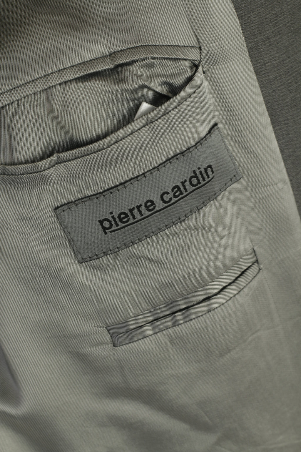 Pierre Cardin Men 44 Long Blazer Gray Shiny 100% Wool Super 100 Vintage Jacket