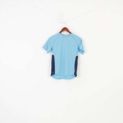 Nike Boys 10-12Age Shirt Blue Sport Polyester Training Football Running Dri-Fit Jersey  Top 