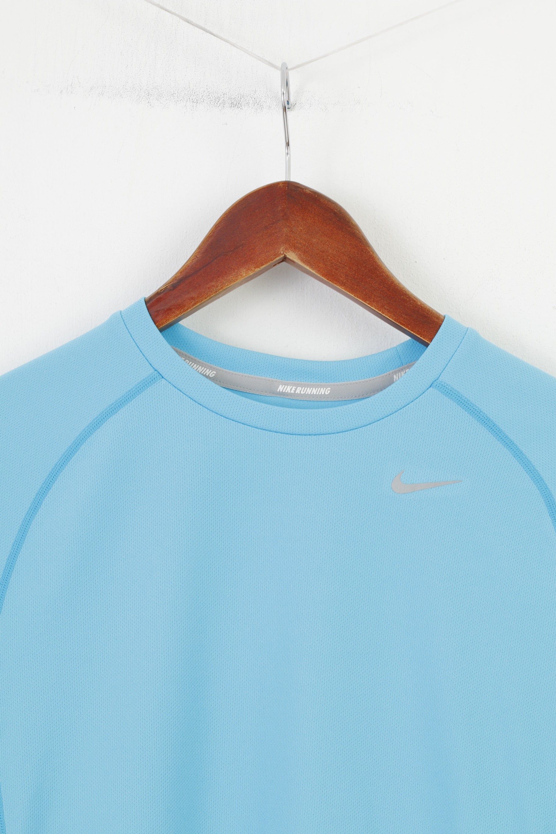 Nike Boys 10-12 Age Shirt Blue Sport Polyester Training Football Running Dri-Fit Jersey  Top