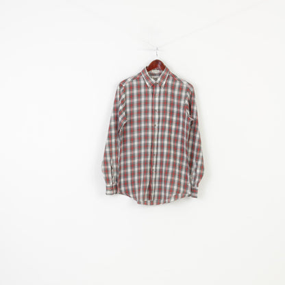 Lee Men M Casual Shirt Checkered Long Sleeve Collar Cream Top