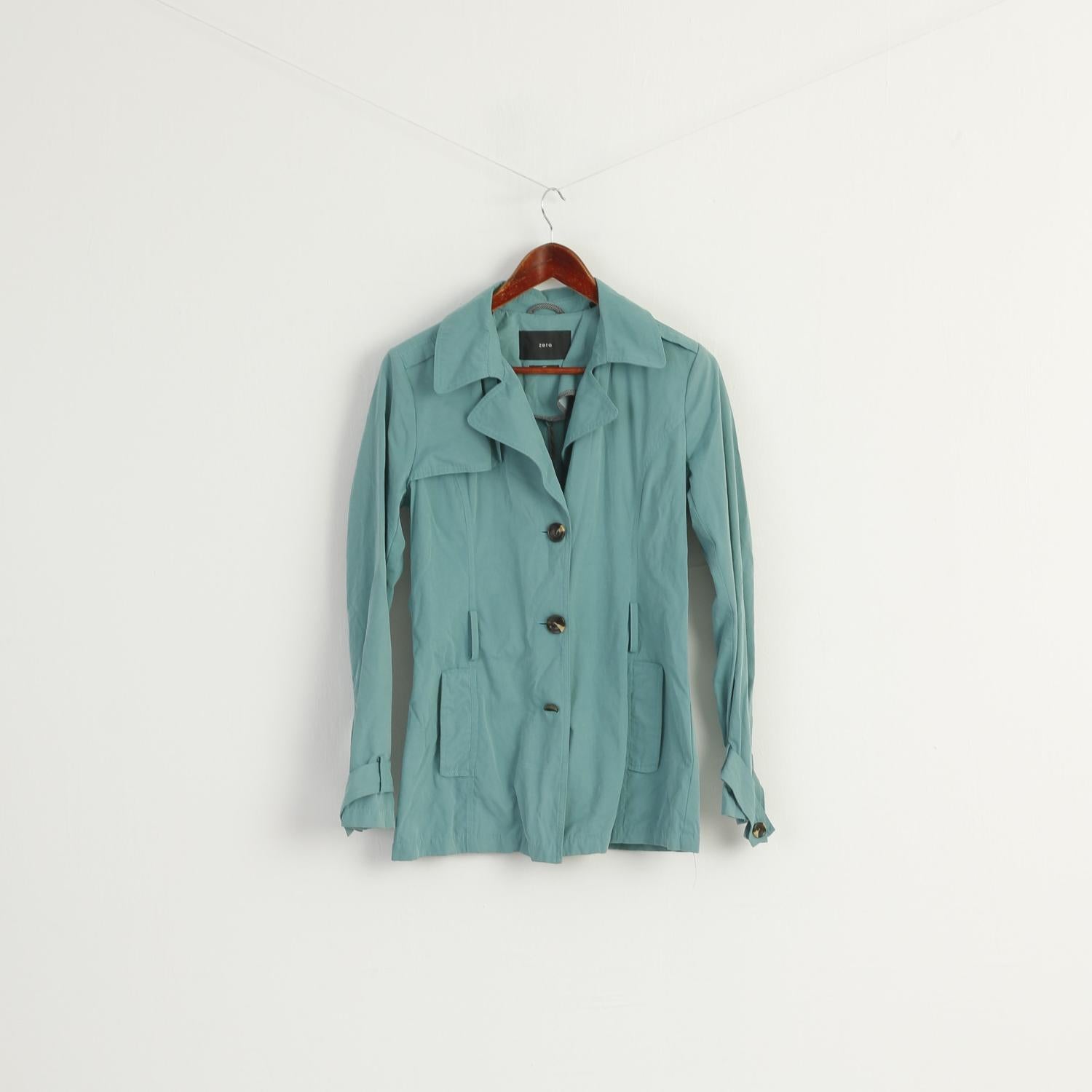 Zero Women 36 S Jacket Green Tara Doft Cotton Blend Vintage Casual Top