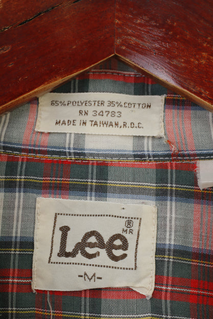 Lee Men M Chemise décontractée à carreaux à manches longues et col crème rouge