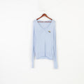 Lonsdale Men L Jumper Blue V Neck England Acrylic Logo Classic Top 