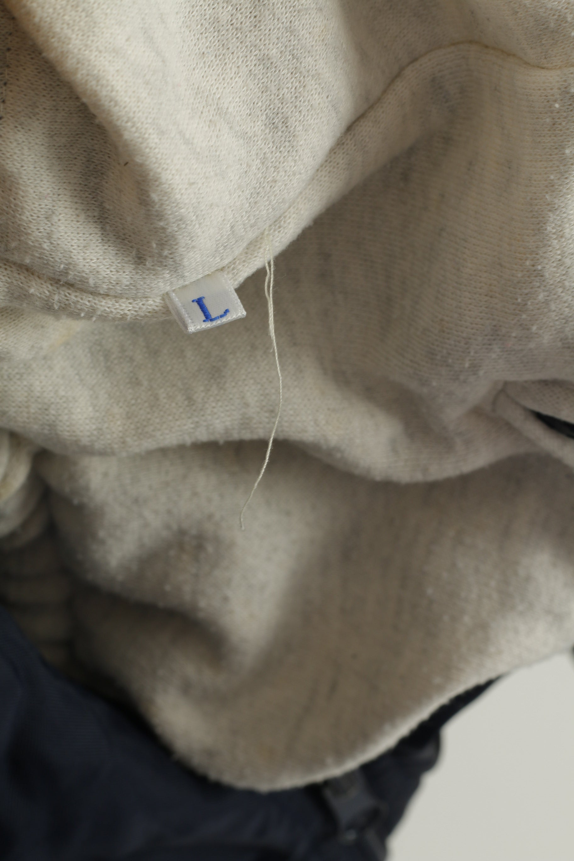 Reebok Men L Bomber Jacket Navy Vintage Athletic Tarining Double Sided Top