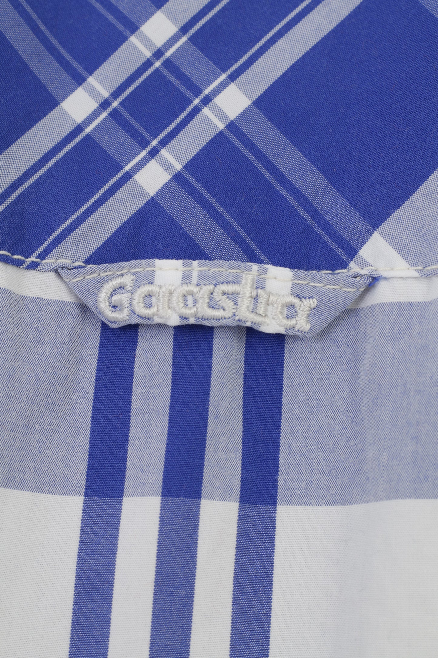 Gaastra Men M Casual Shirt Checkered Cotton White Blue Collar Long Sleeve Collar ELegant Top