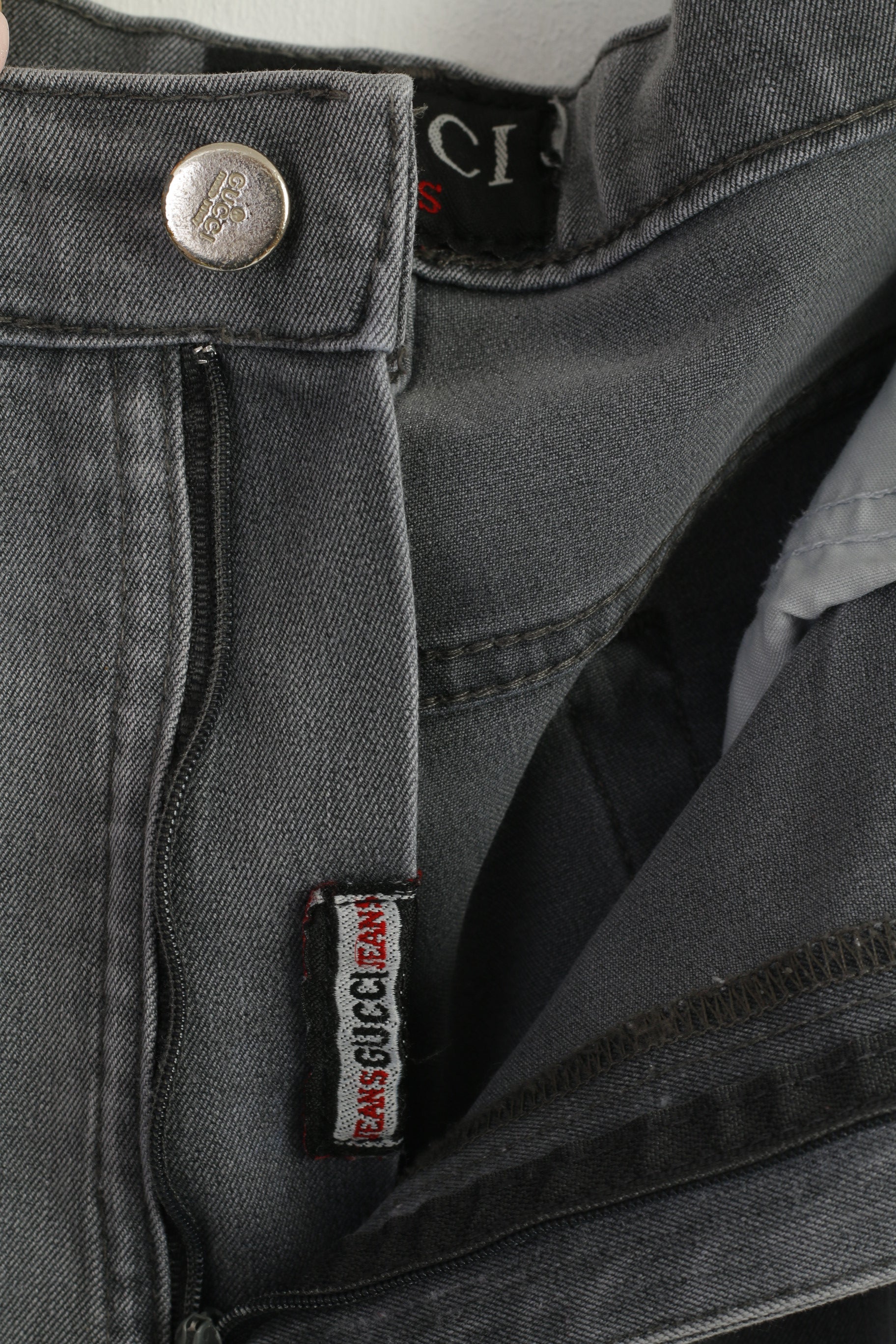 Gucci Jeans Men 36 Trousers Gray Cotton Stretch Soft Straight Classic Pants