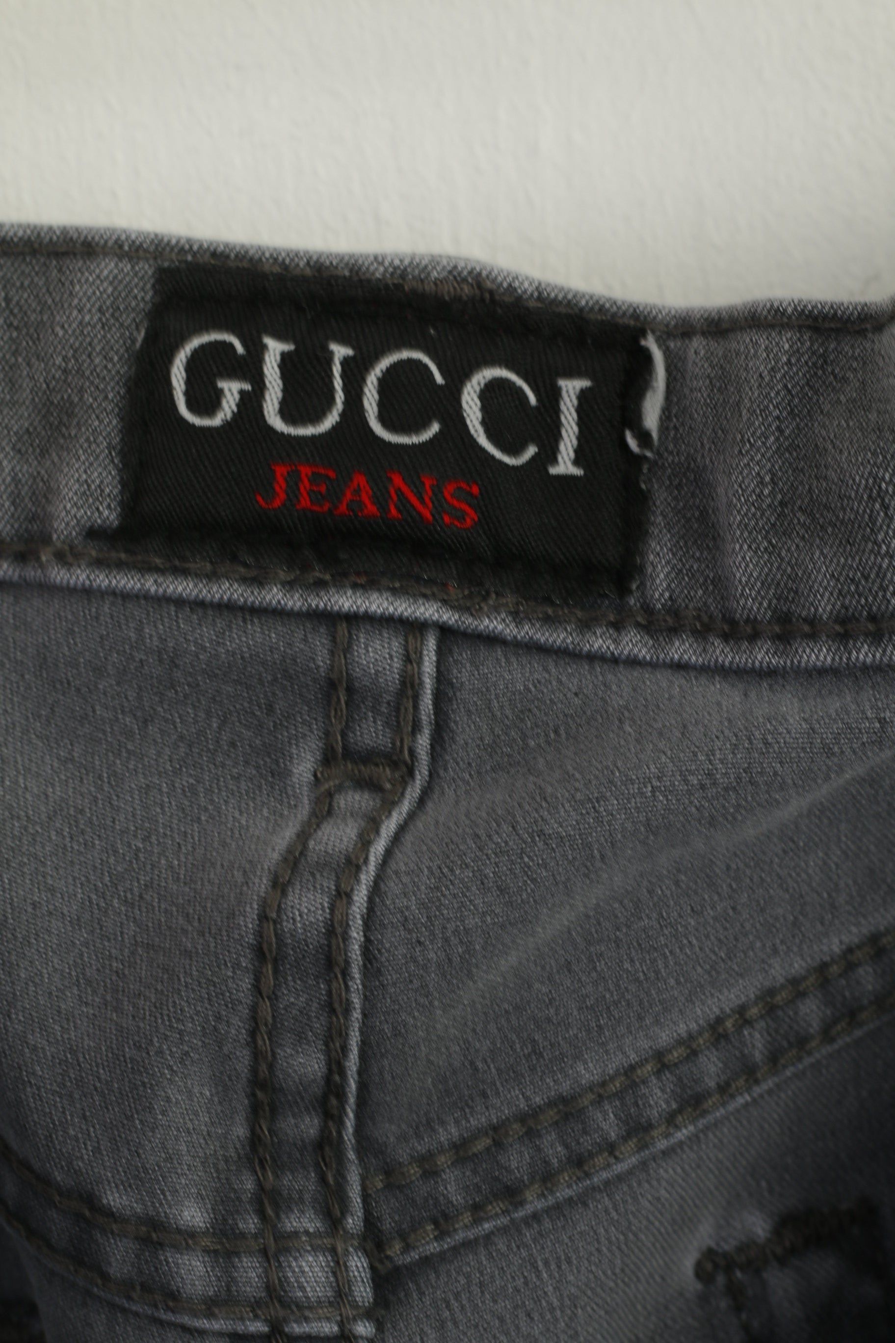 Gucci Jeans Men 36 Trousers Gray Cotton Stretch Soft Straight Classic Pants