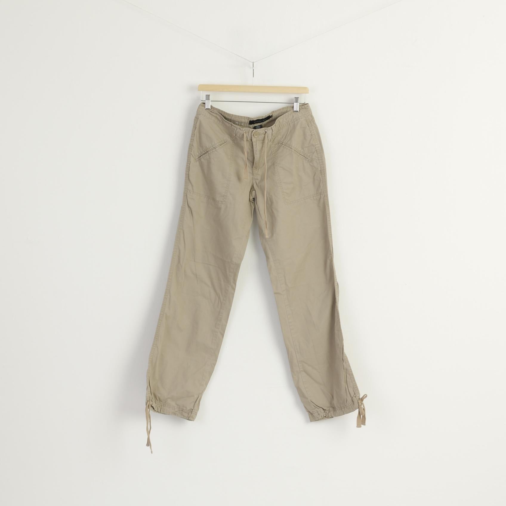 Calvin Klein Jeans Women 6 S Trousers Beige Cotton Militias Classic Pants