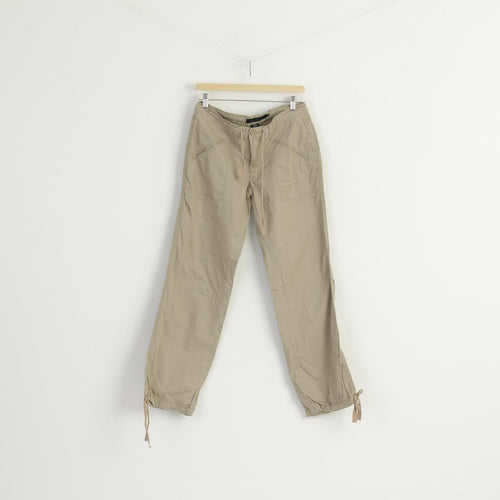 Calvin Klein Jeans Women 6 S Trousers Beige Cotton Militias Classic Pants