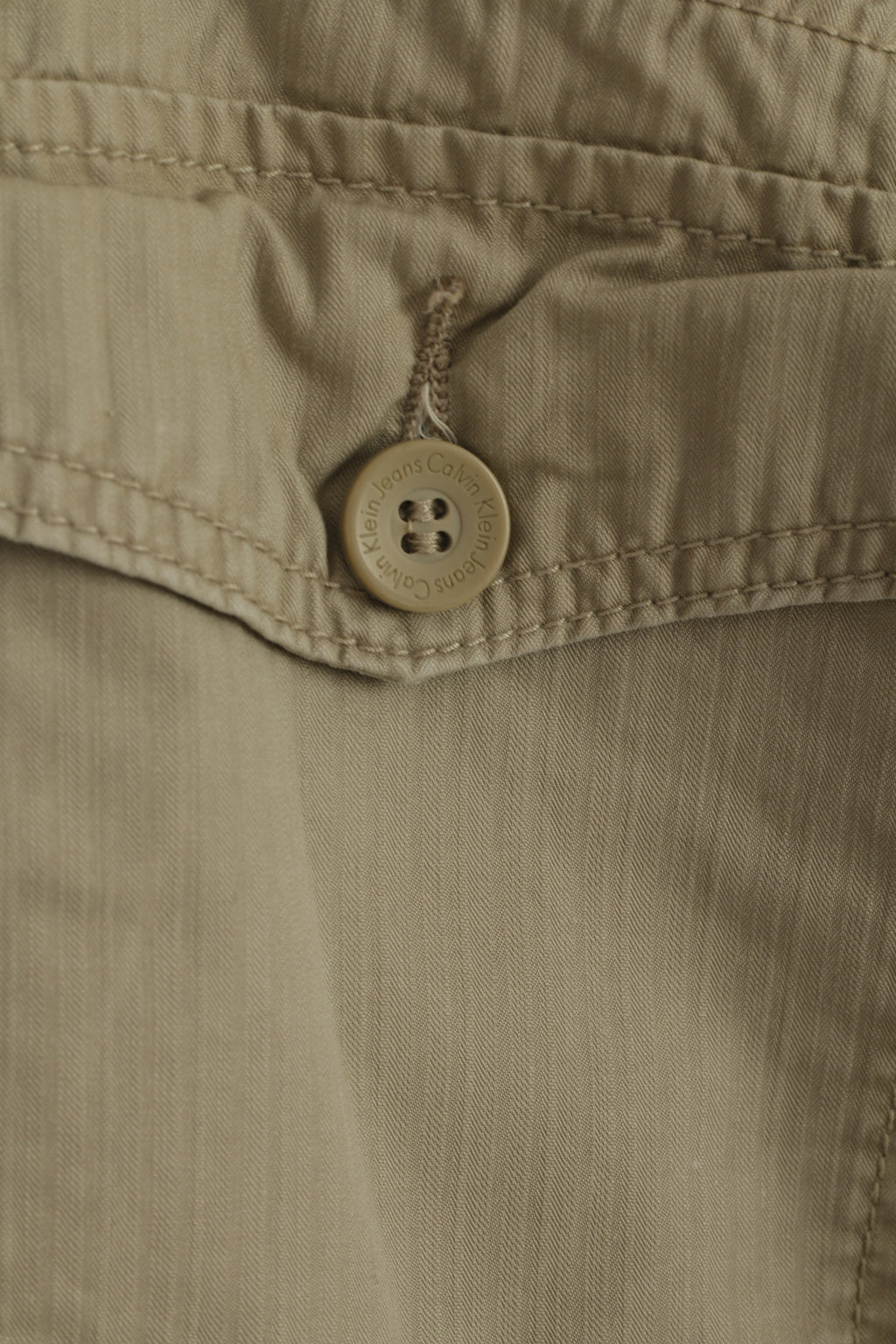 Calvin Klein Jeans Women 6 S Trousers Beige Cotton Militias Classic Pants