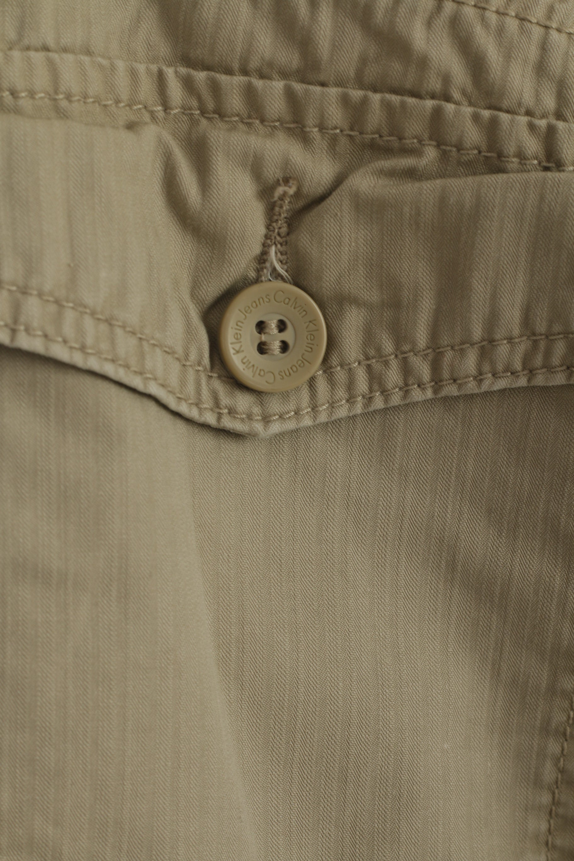 Calvin Klein Jeans Women 6 S Trousers Beige Cotton Militias Classic Pants