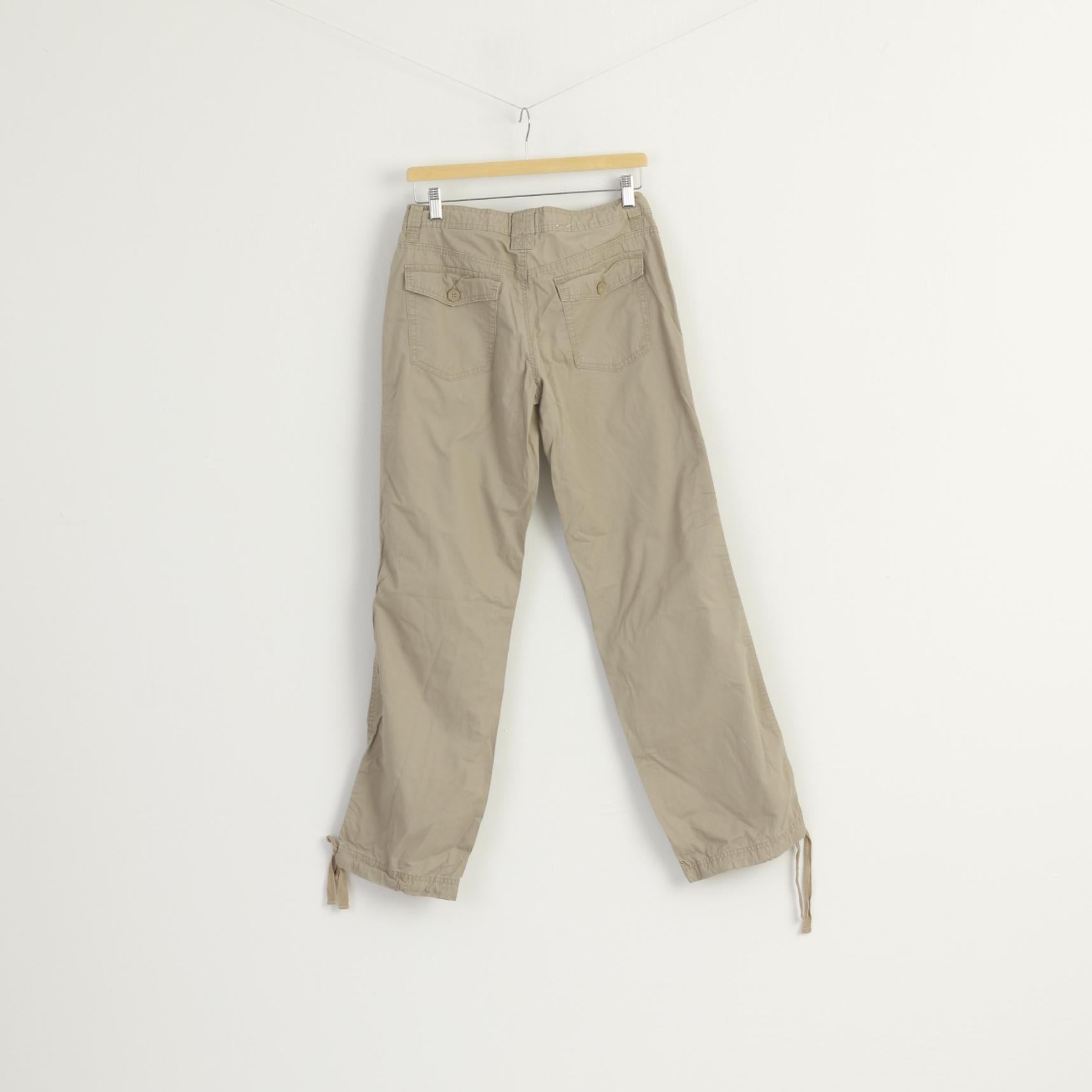 Calvin Klein Jeans Women 6 S Trousers Beige Cotton Militias Classic Pants