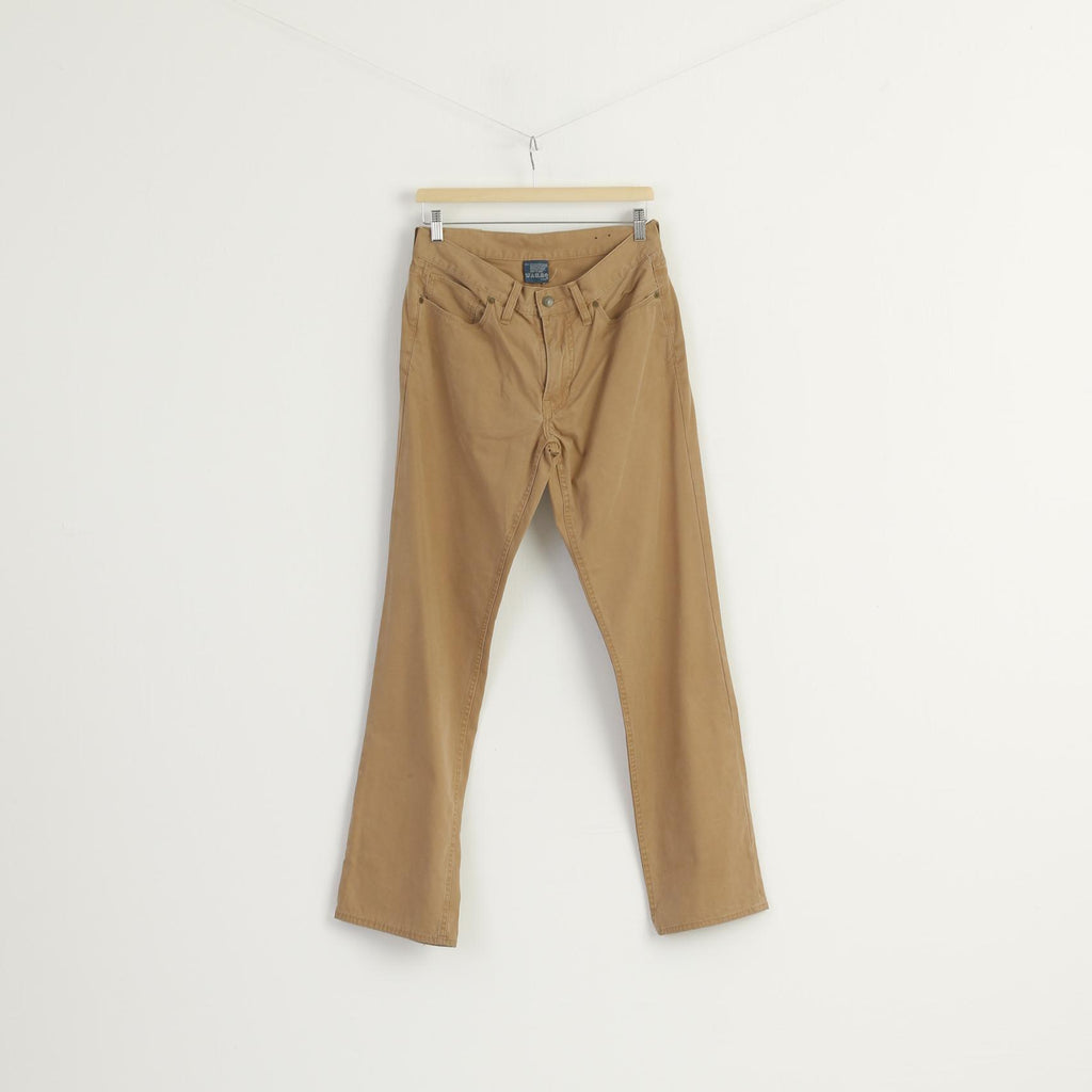 Polo Ralph Lauren Men 30 Trousers Brown Cotton Plain Vintage Straight Leg Pants