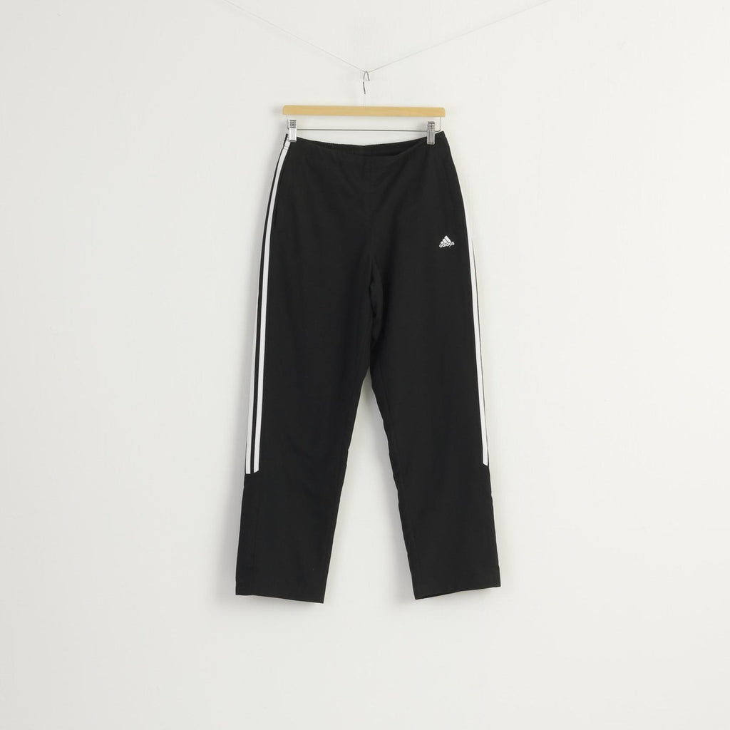 Adidas Women 12 M Sweatpants Black Vintage Sportswear Straight Run Pants