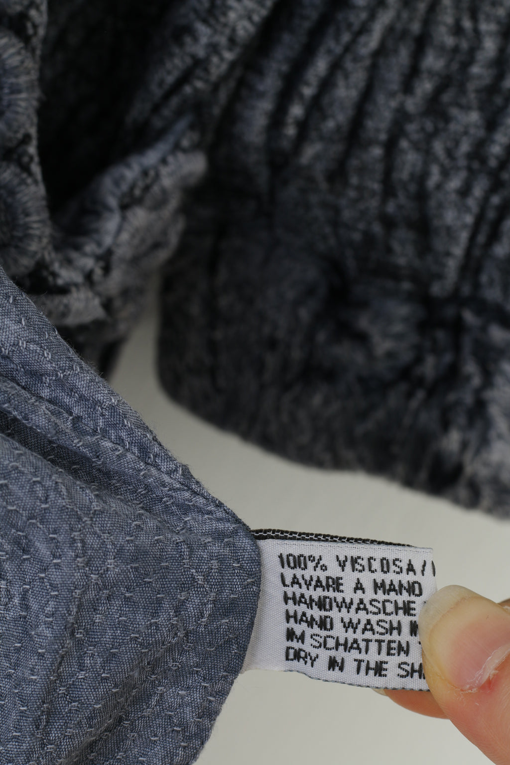 Tina Olsen Woman M Jacket Navy Viscosa Buttons Collar Flowers Shoulder Pads Made in Italy Top