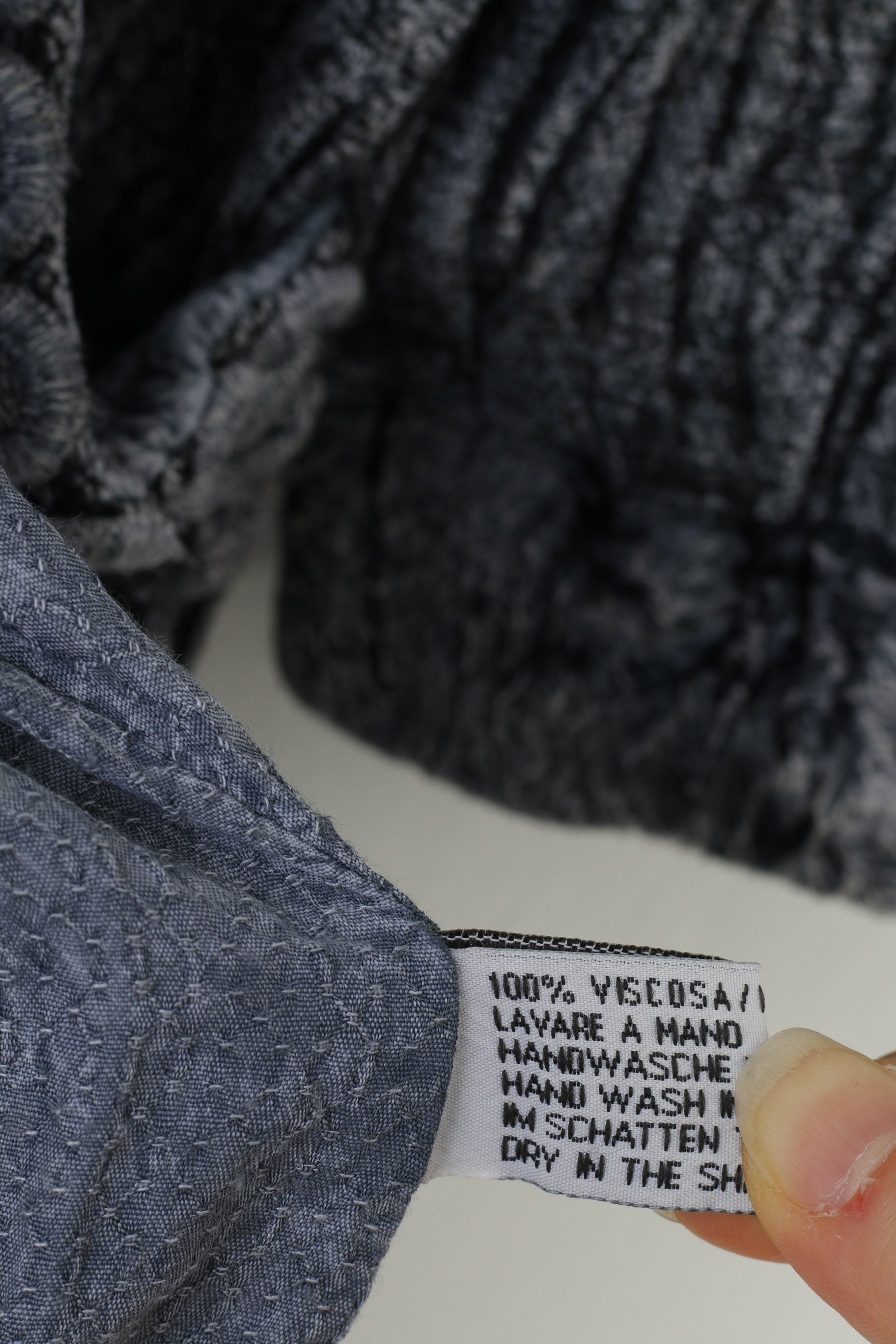 Tina Olsen Woman M Jacket Navy Viscosa Buttons Collar Flowers Shoulder Pads Made in Italy Top