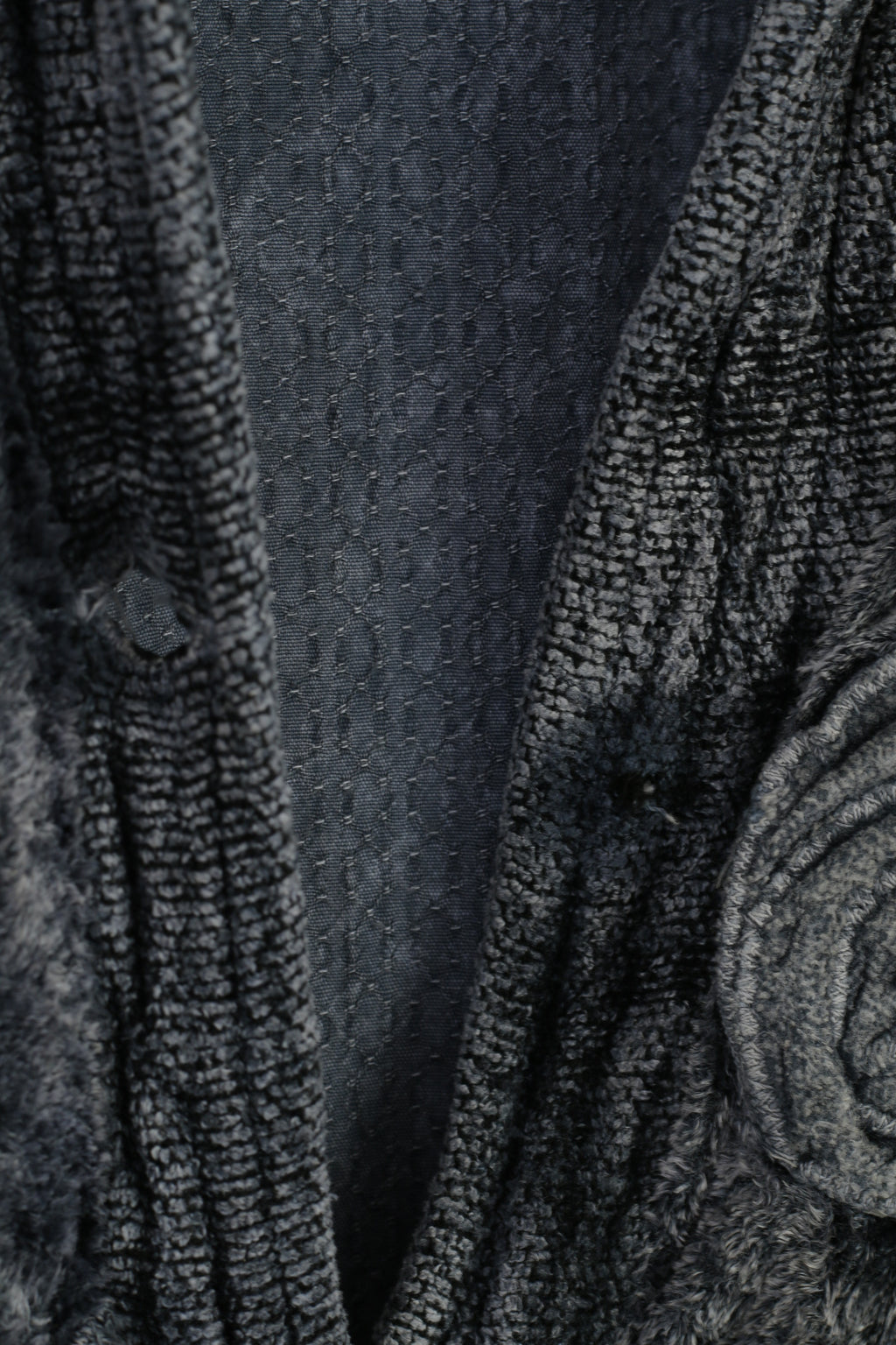 Tina Olsen Woman M Jacket Navy Viscosa Buttons Collar Flowers Shoulder Pads Made in Italy Top